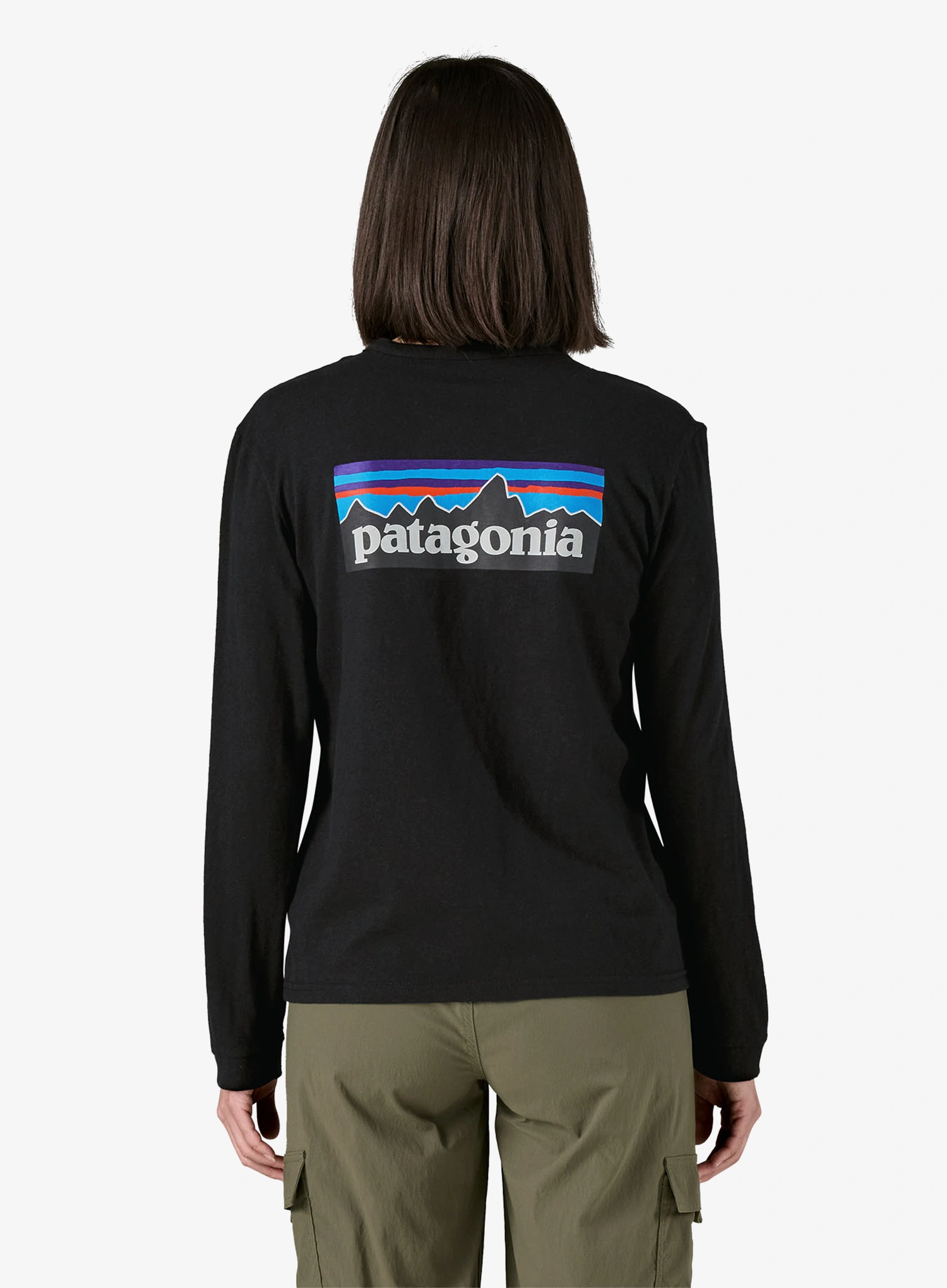 Longsleeve dámsky Patagonia L/S P-6 Logo Responsibili-Tee - black