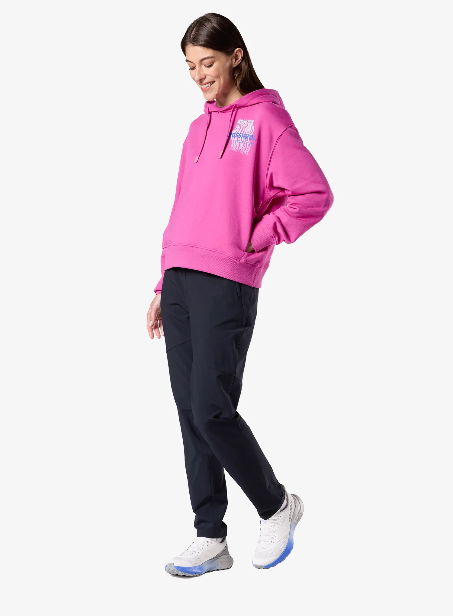 Dámska mikina s kapucňou Rossignol Waterfall Hoodie - electric fuchsia