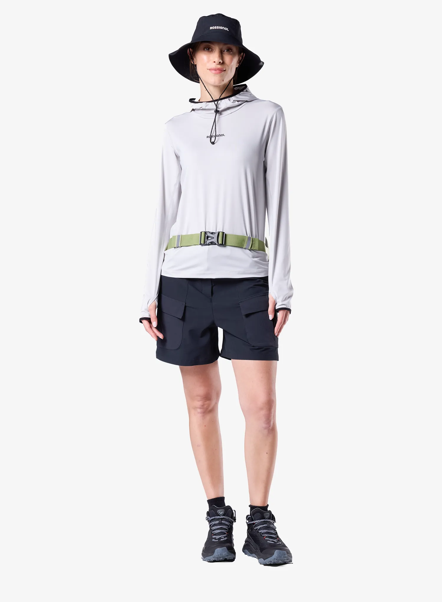 Dámska mikina s kapucňou Rossignol Westweg Sun Hoodie - grey light