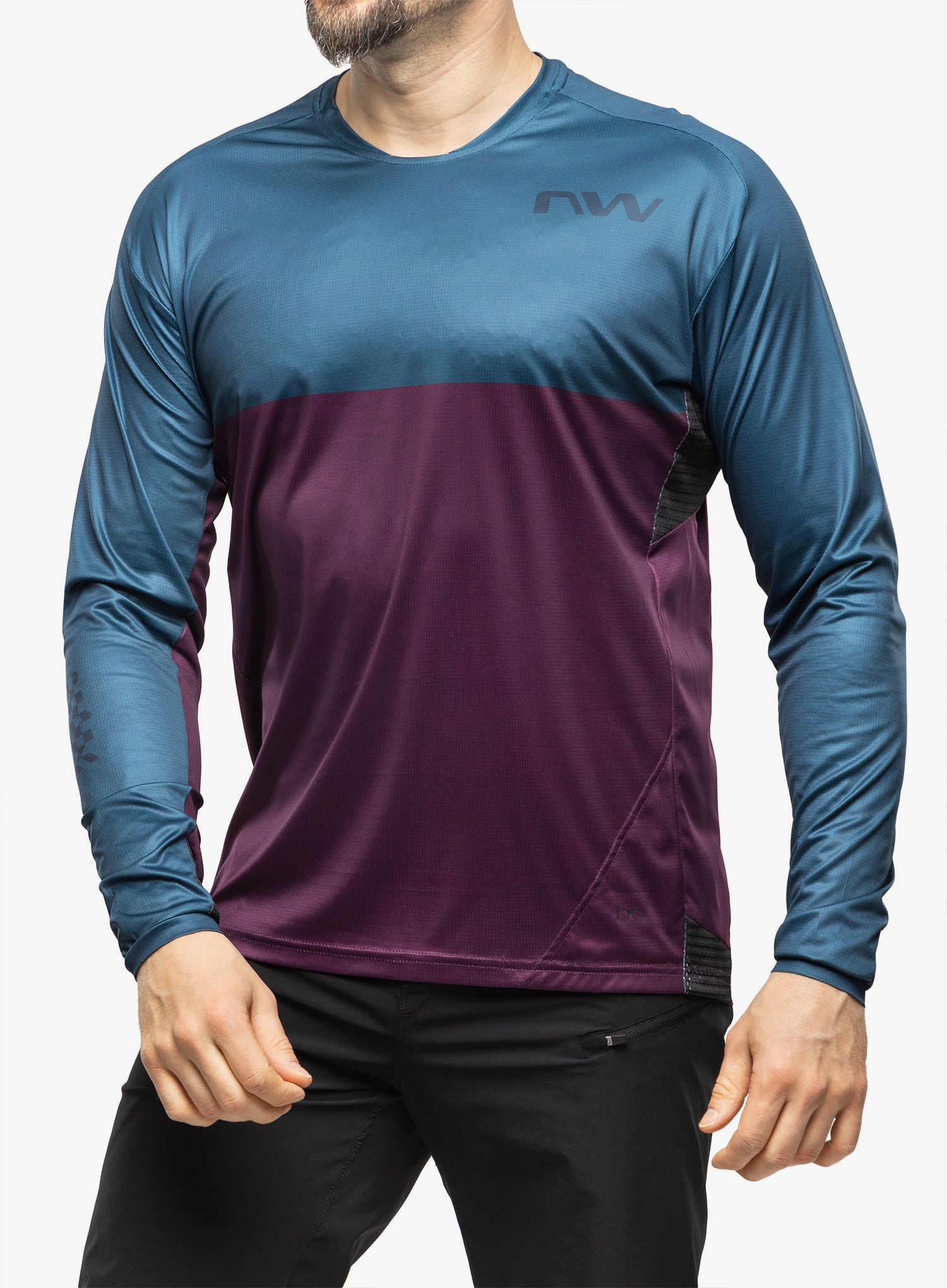 Cyklistická mikina Northwave Edge Jersey Long Sleeve  - deep blue/purple