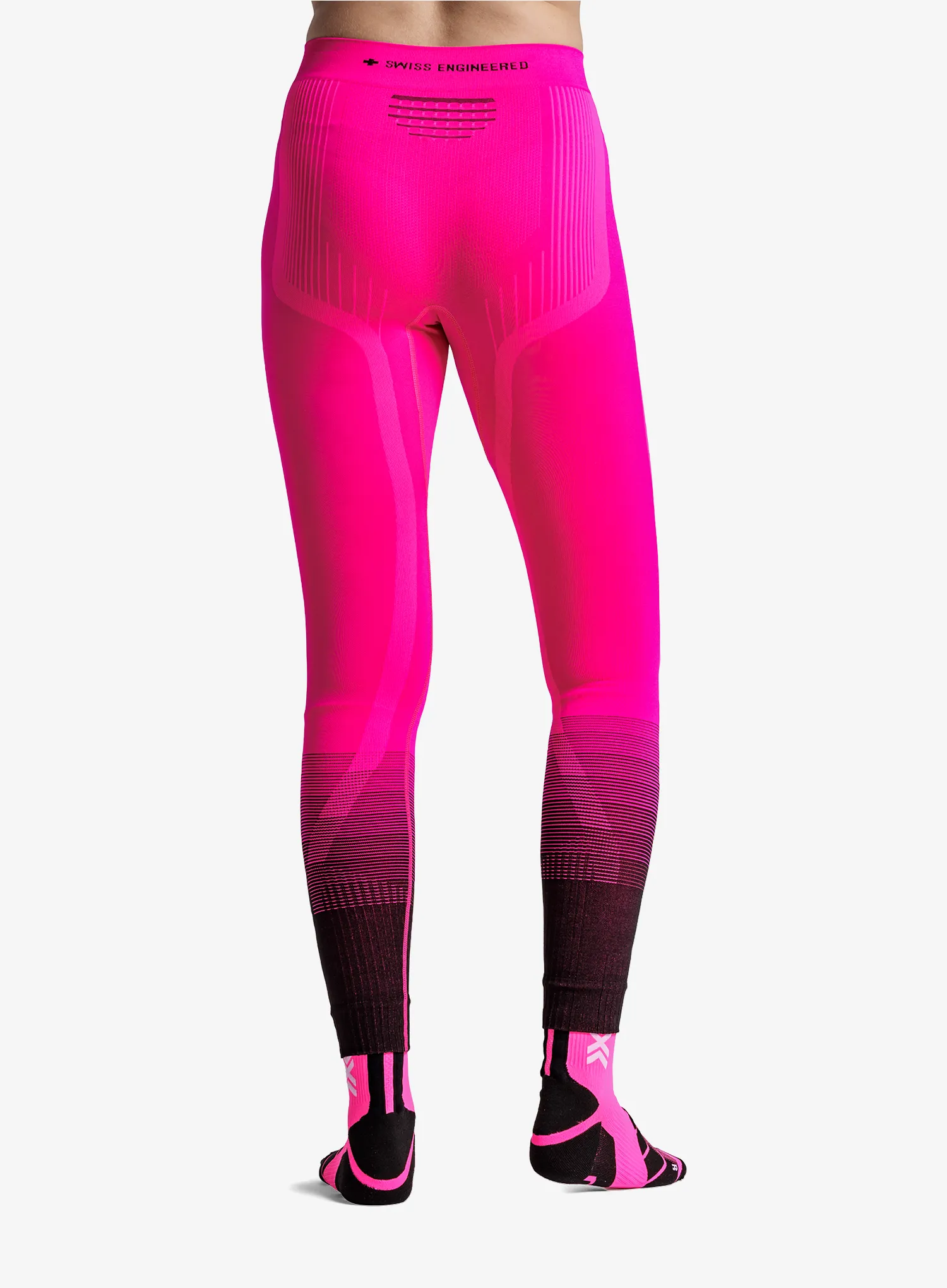 Dámske funkčné legíny X-Bionic Invent Graphics Pants - fluo pink/x white