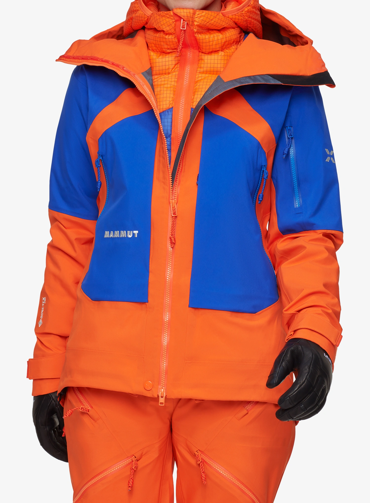 Bunda páperová dámska Mammut Eiger Nordwand Light Down IN Hooded Jacket - eiger orng/blue