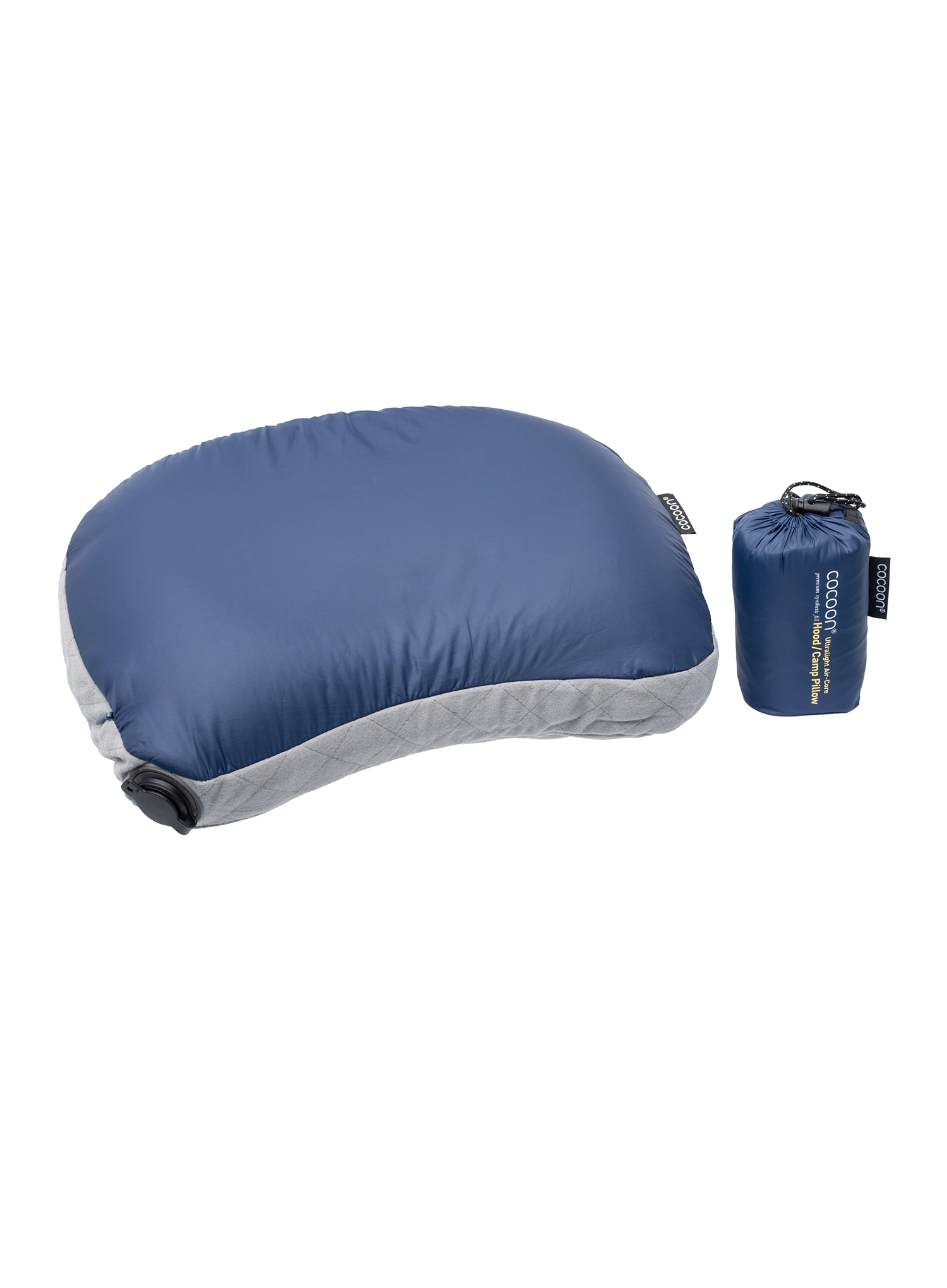 Vankúš Cocoon Air-Core Hood/Camp Pillow - dark indigo/grey
