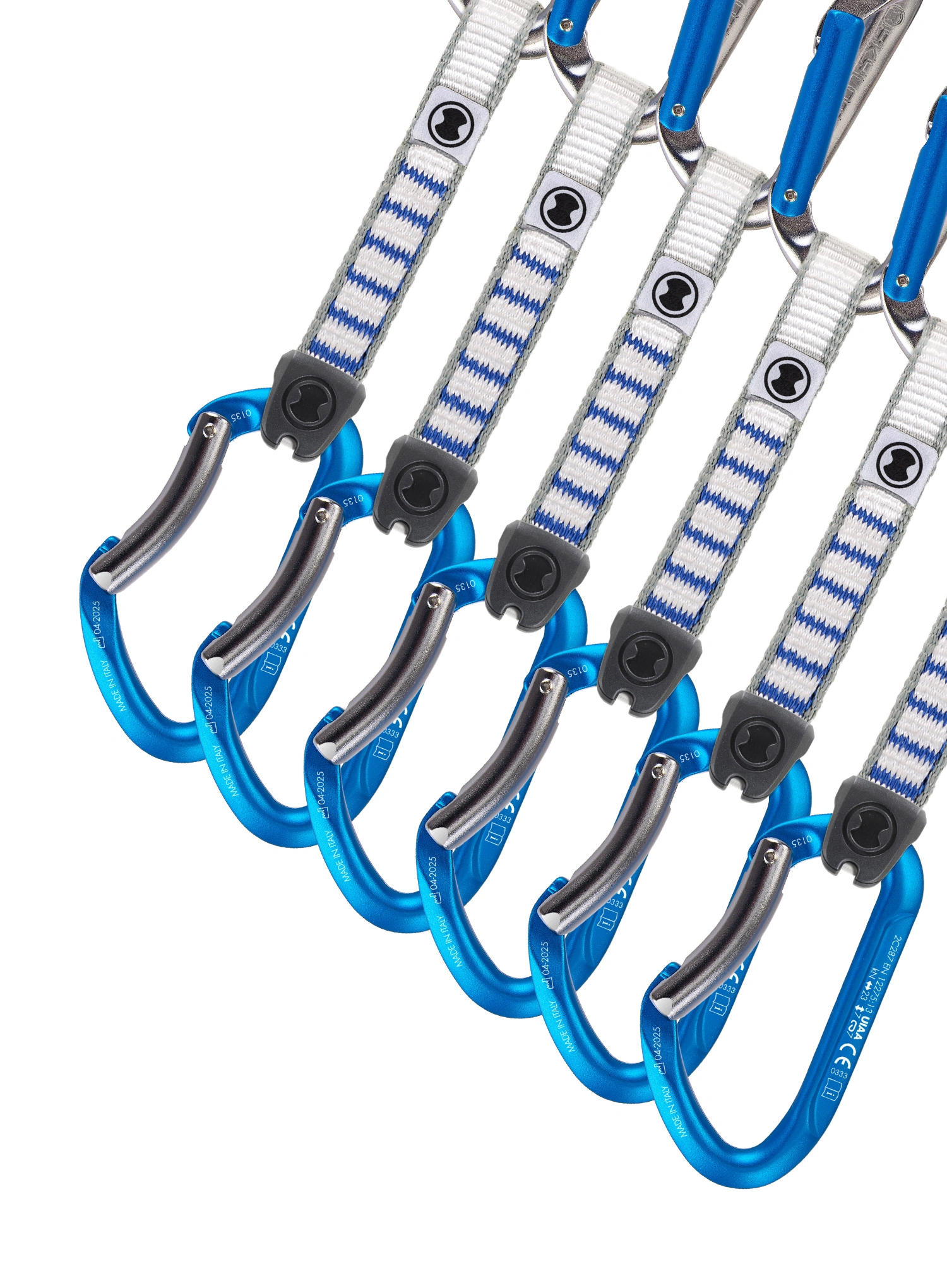 Lezecké expresky SKYLOTEC Salto NY - 6 Pack 12 cm - titanium/electricblue