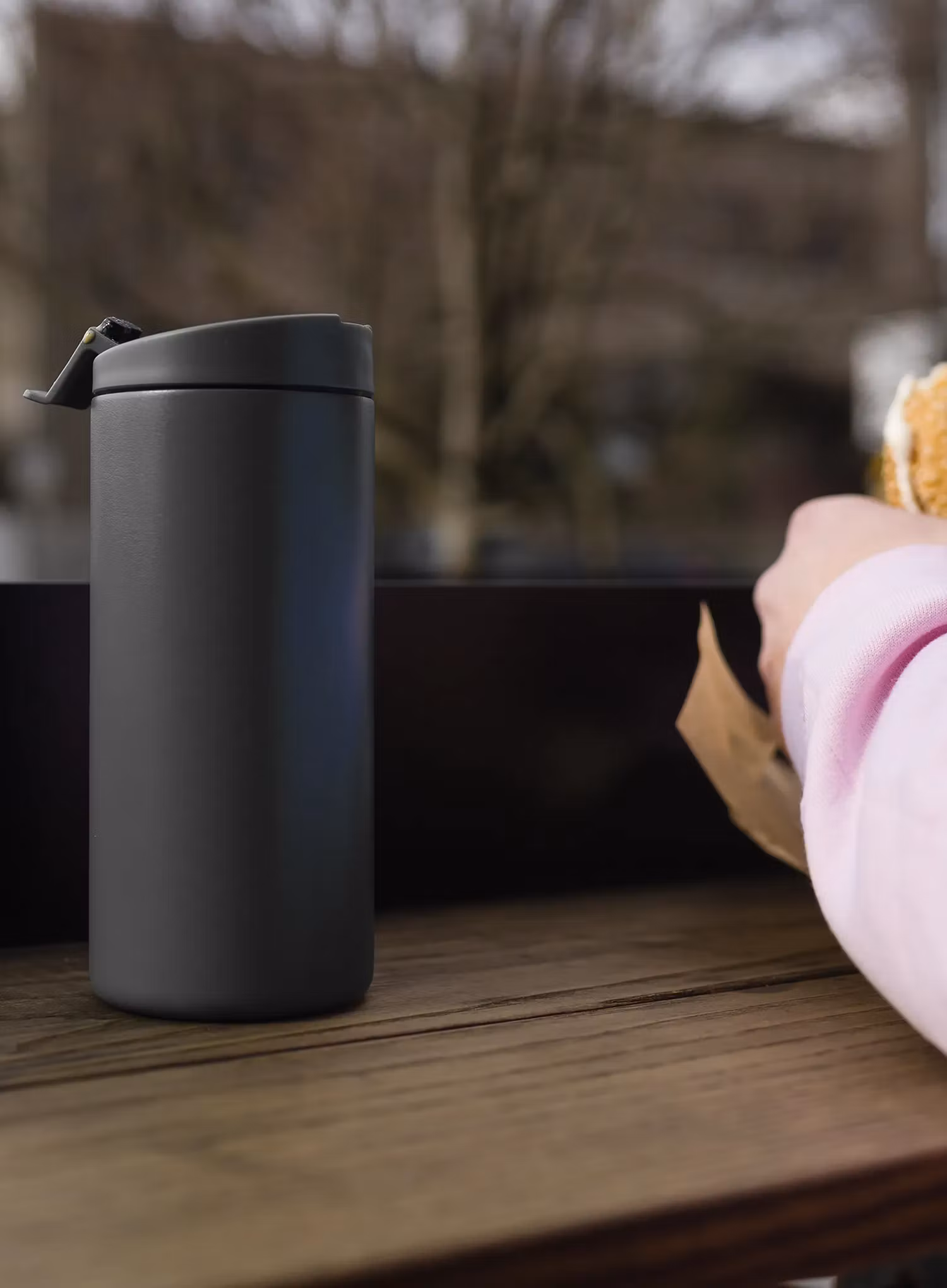 Termohrnček MiiR Flip Traveler 12 oz (355 ml) - basal gray