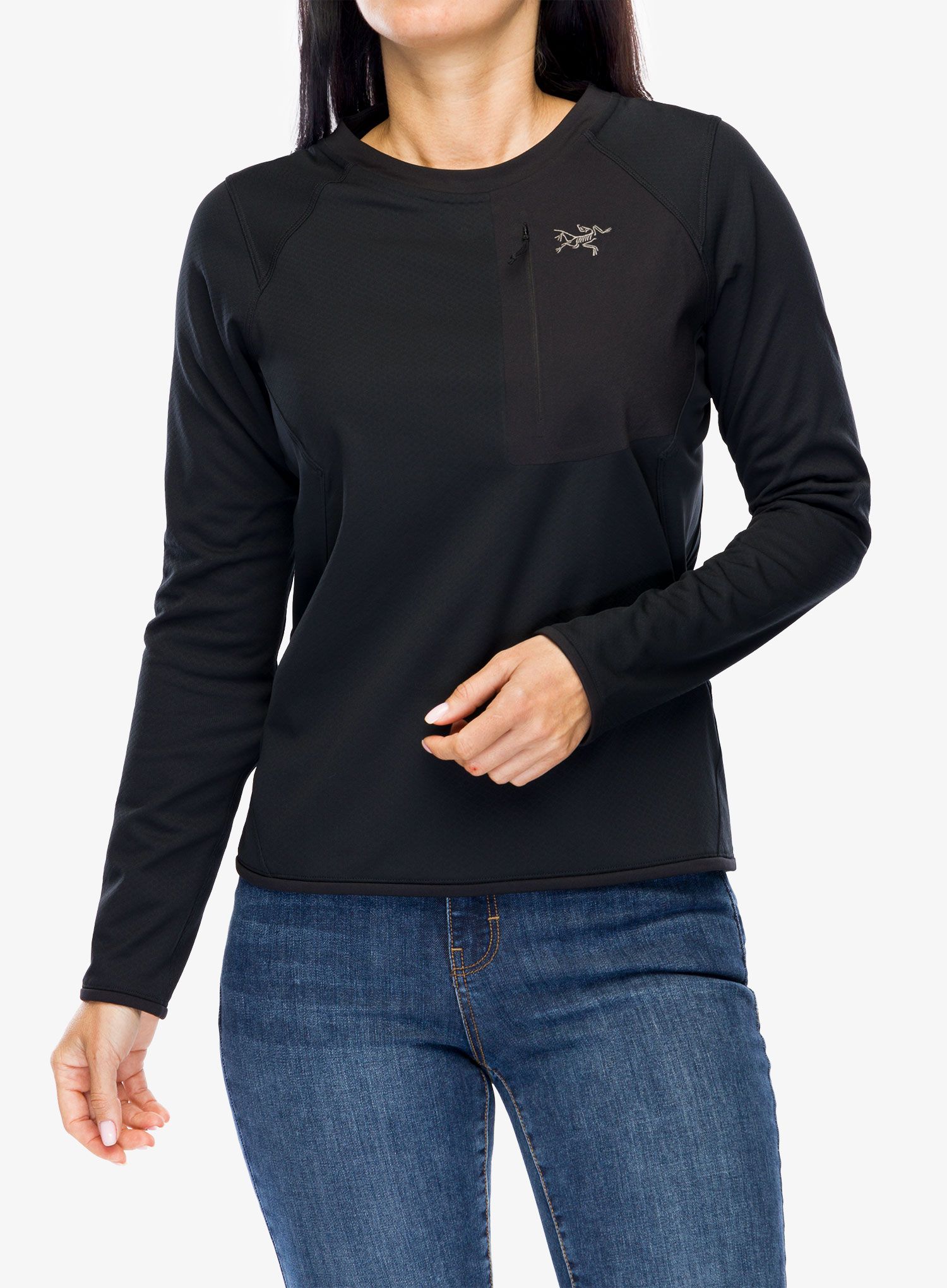Mikina dámska Arcteryx Delta Crew Neck Pullover - black