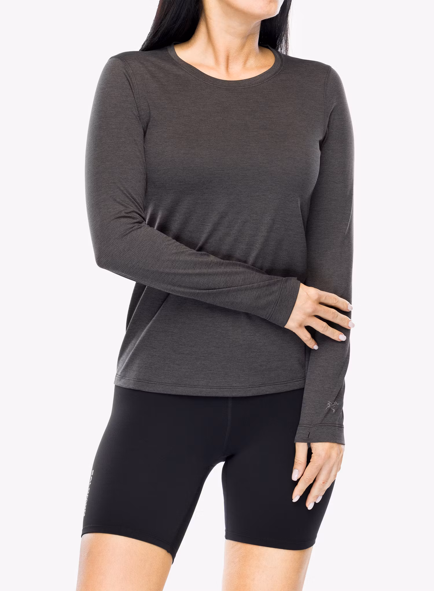 Dámska bežecká mikina Arcteryx Taema Crew Neck Shirt LS - black heather