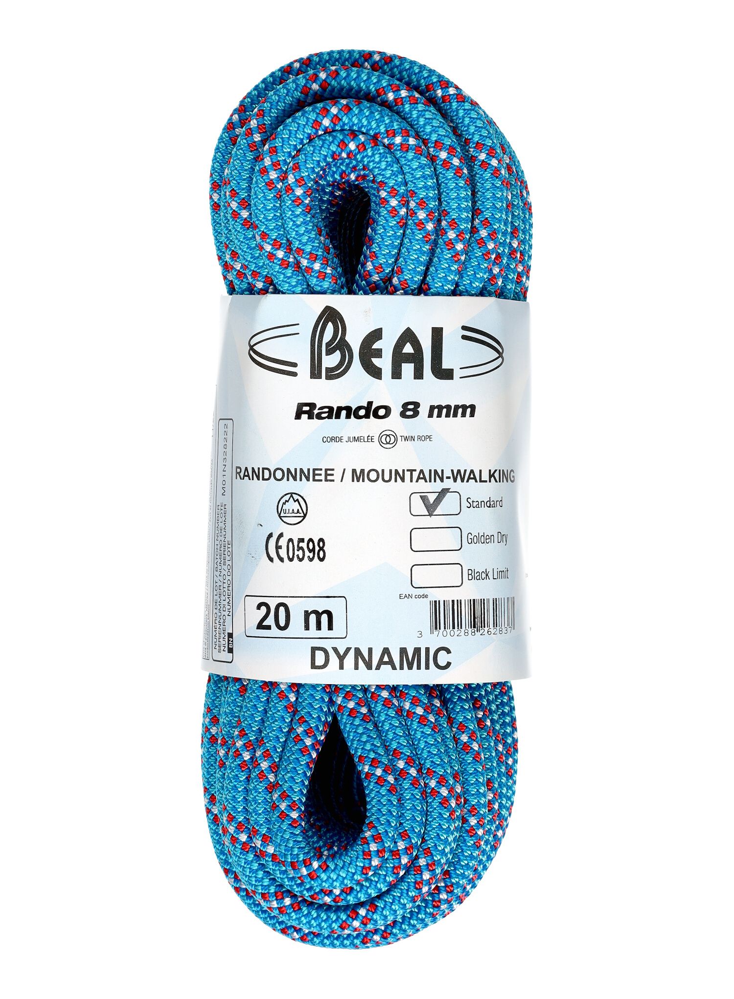 Dynamické lano Beal Rando 8 mm 20 m - blue