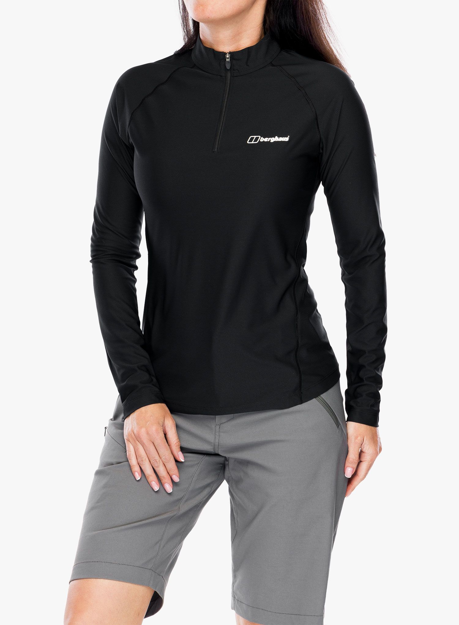 Mikina dámska Berghaus 24/7 Tech Tee LS HZ - black/black