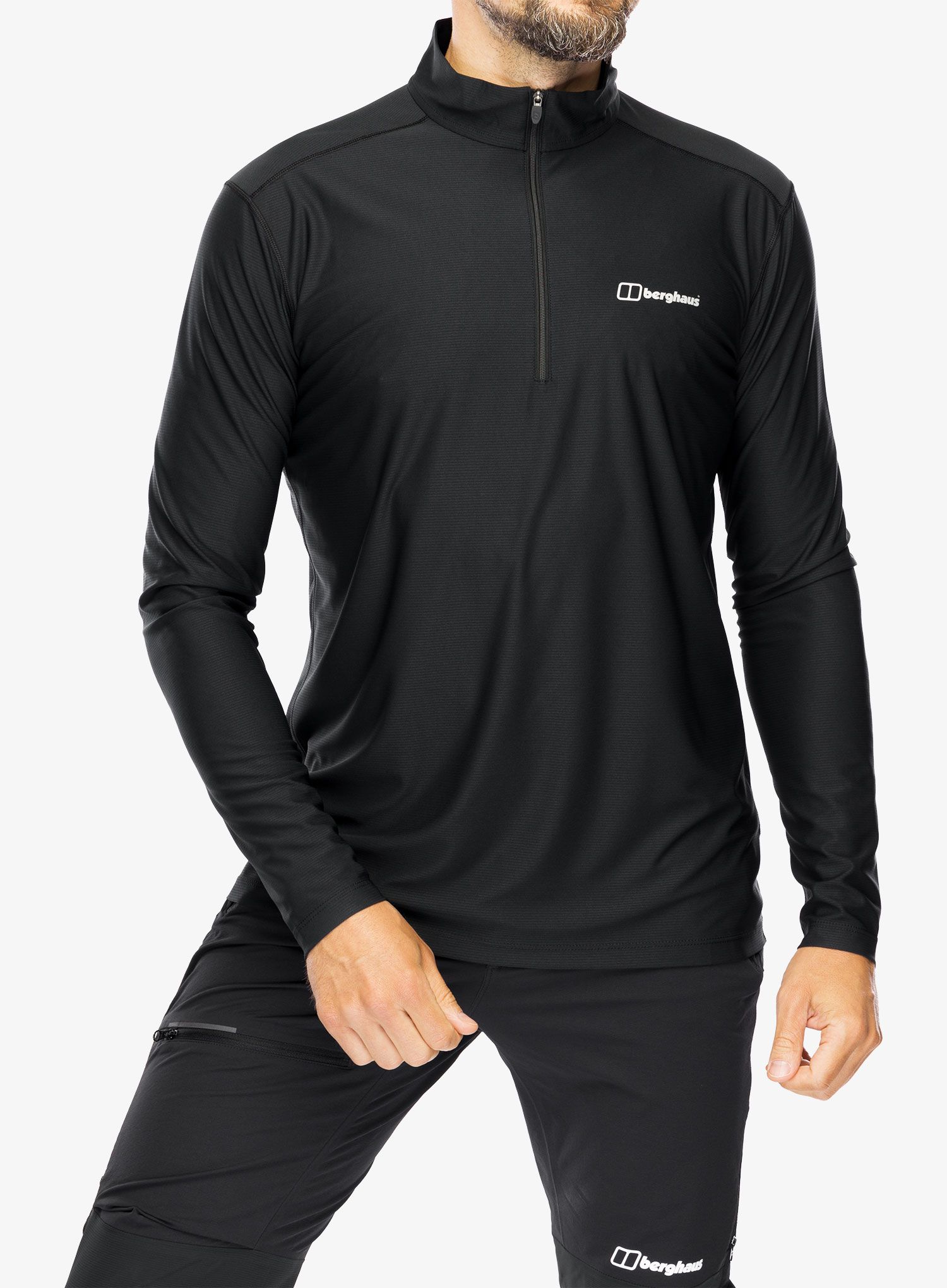 Mikina Berghaus 24/7 Tech Tee LS HZ - jet black