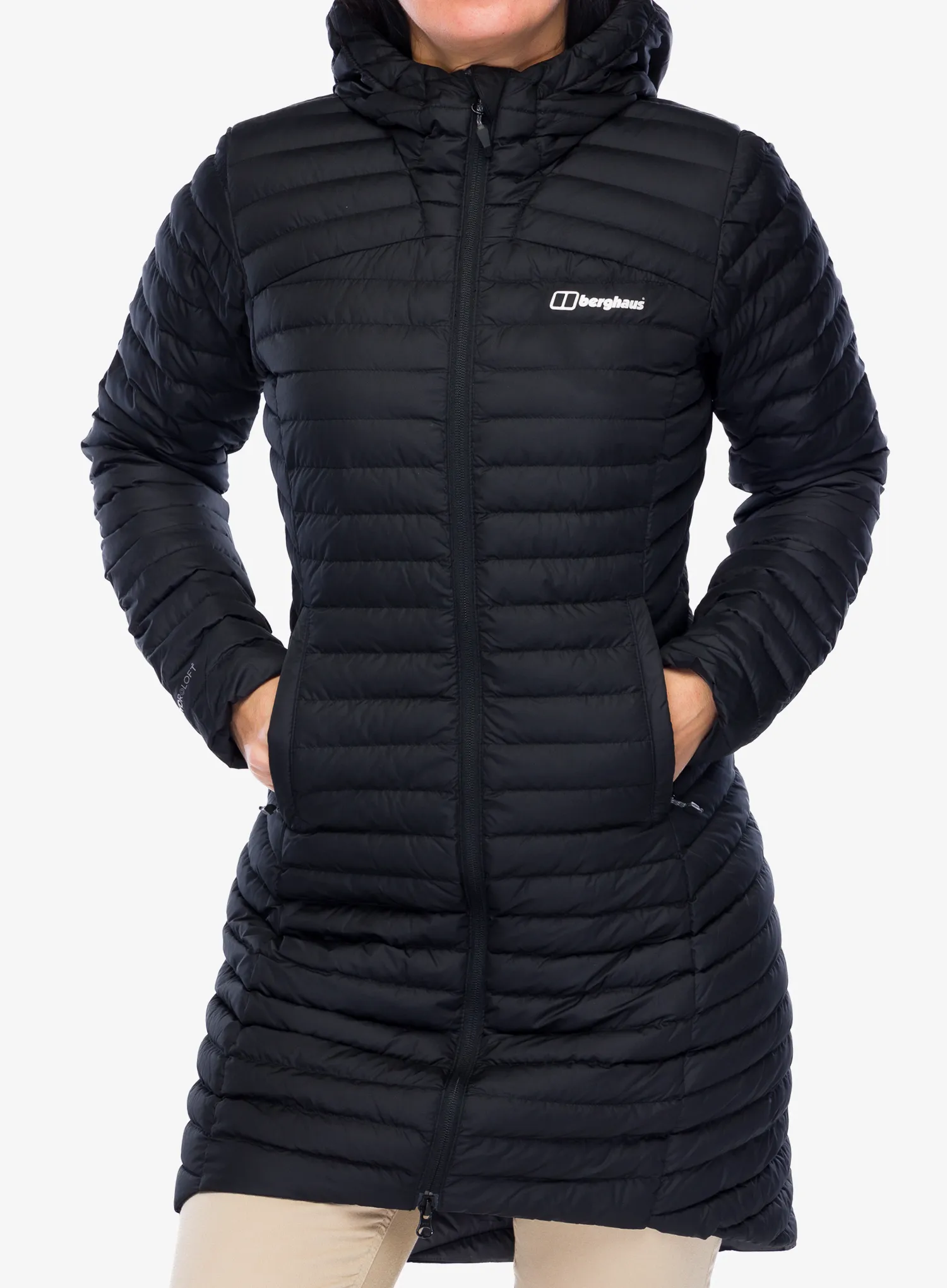 Dámsky kabát Berghaus Nula Micro Long Jacket - black/black