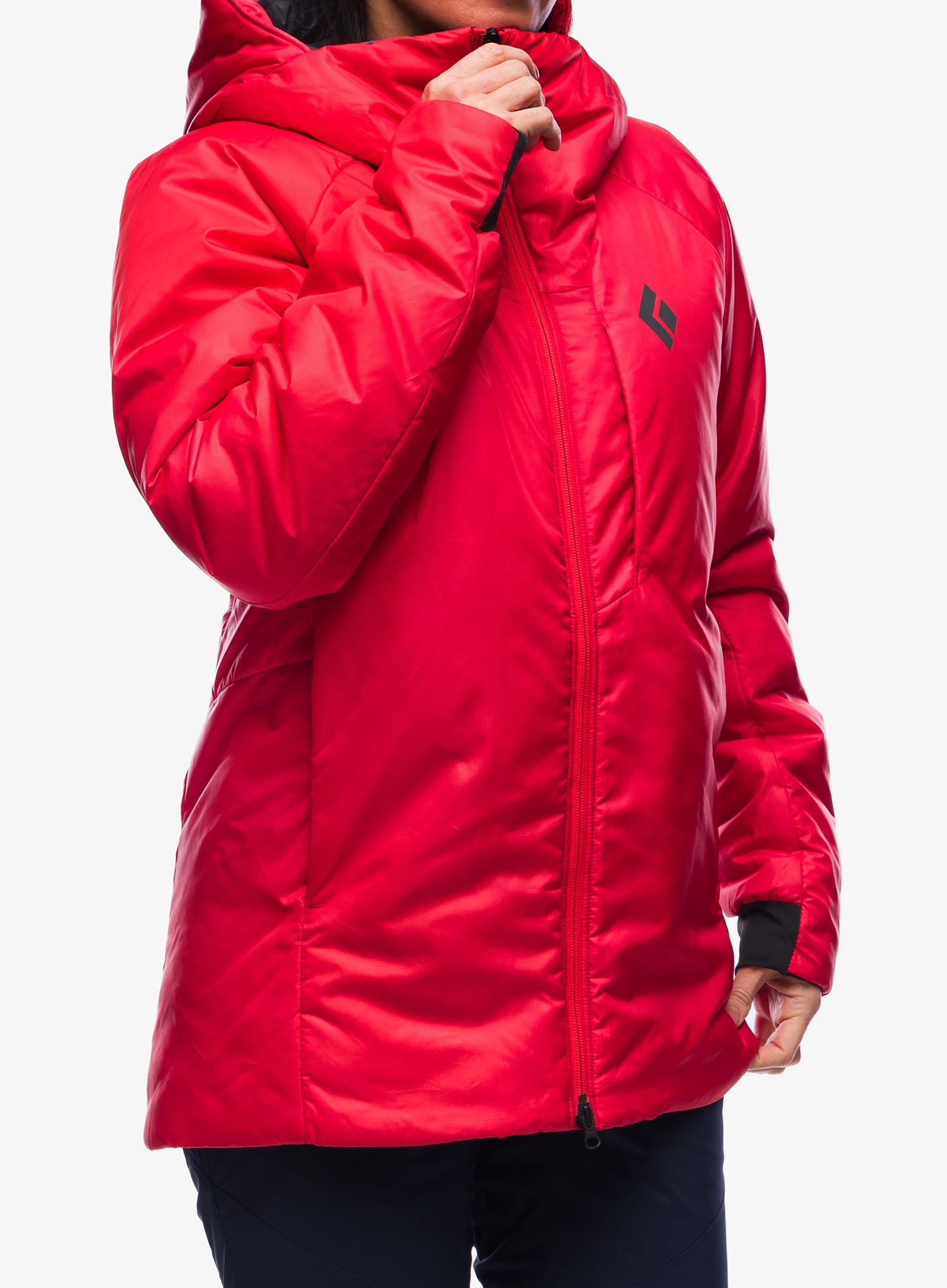 Zateplená bunda Black Diamond Belay Parka - coral red