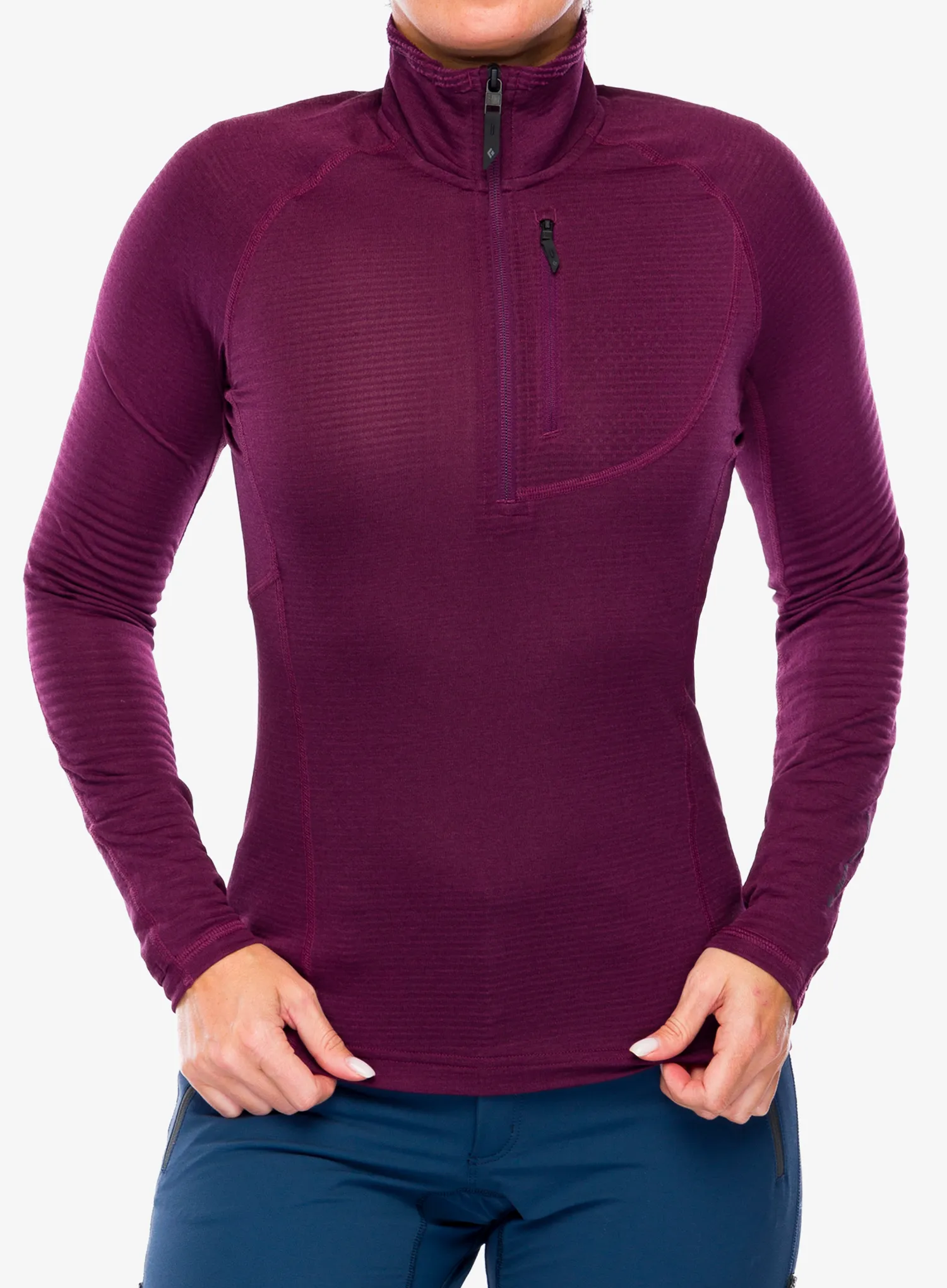 Funkčné tričko dámske Black Diamond Coefficient LT Quarter Zip Pullover - blackberry