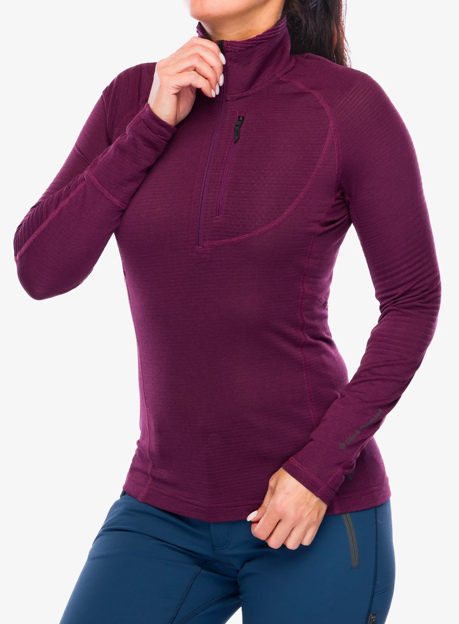Funkčné tričko dámske Black Diamond Coefficient LT Quarter Zip Pullover - blackberry