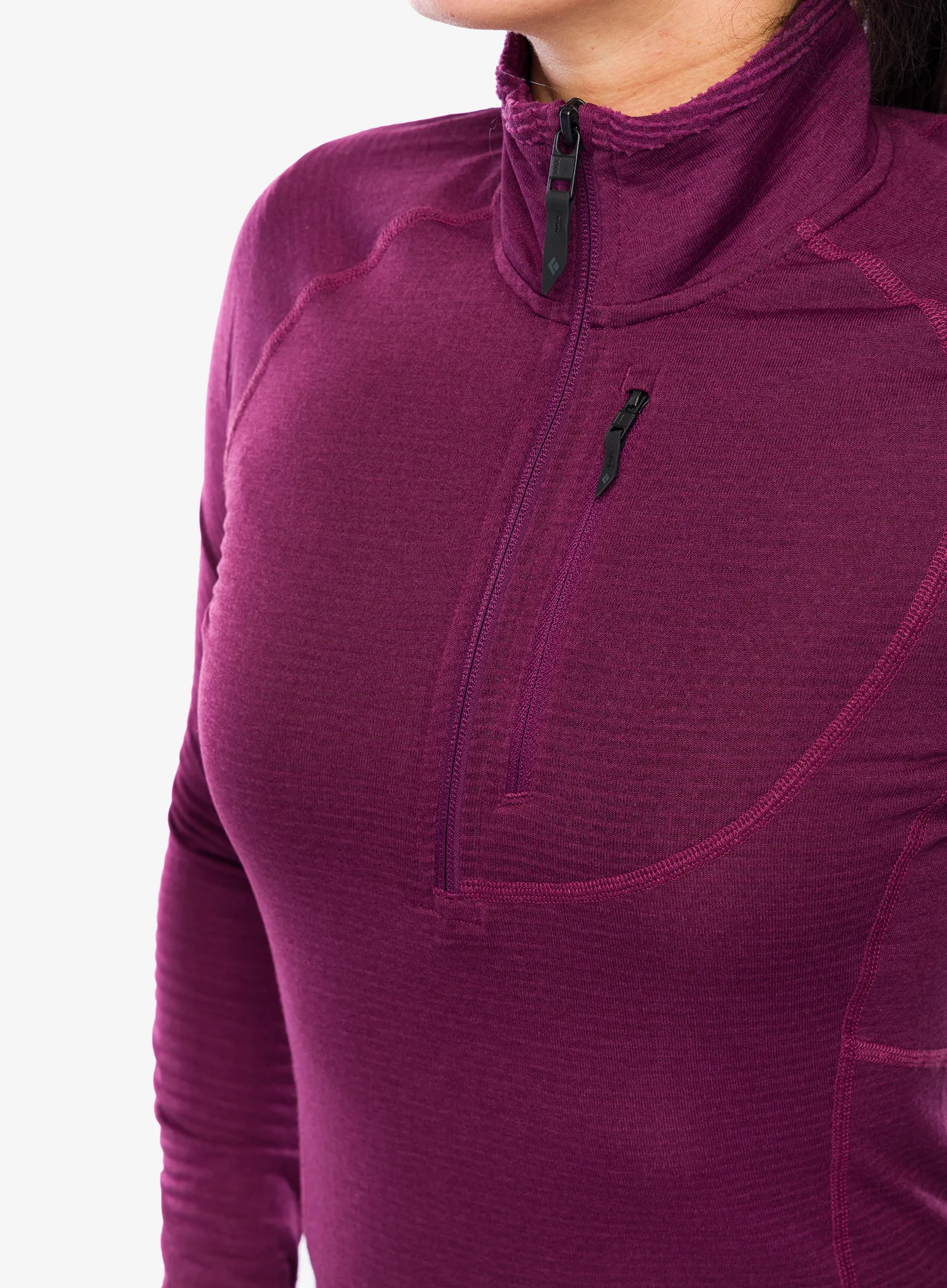 Funkčné tričko dámske Black Diamond Coefficient LT Quarter Zip Pullover - blackberry
