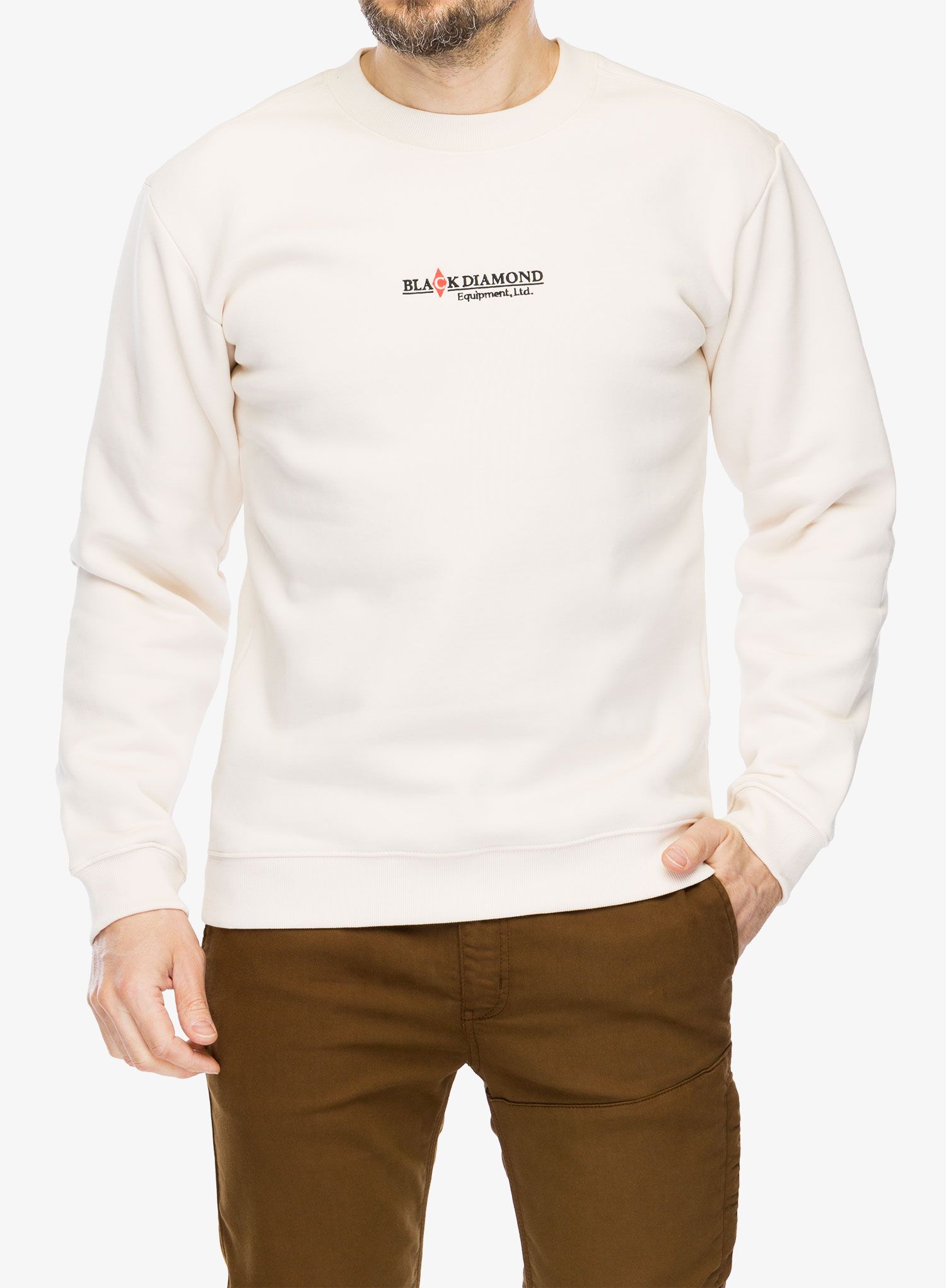 Mikina Black Diamond Heritage Wordmark Crewneck - off white