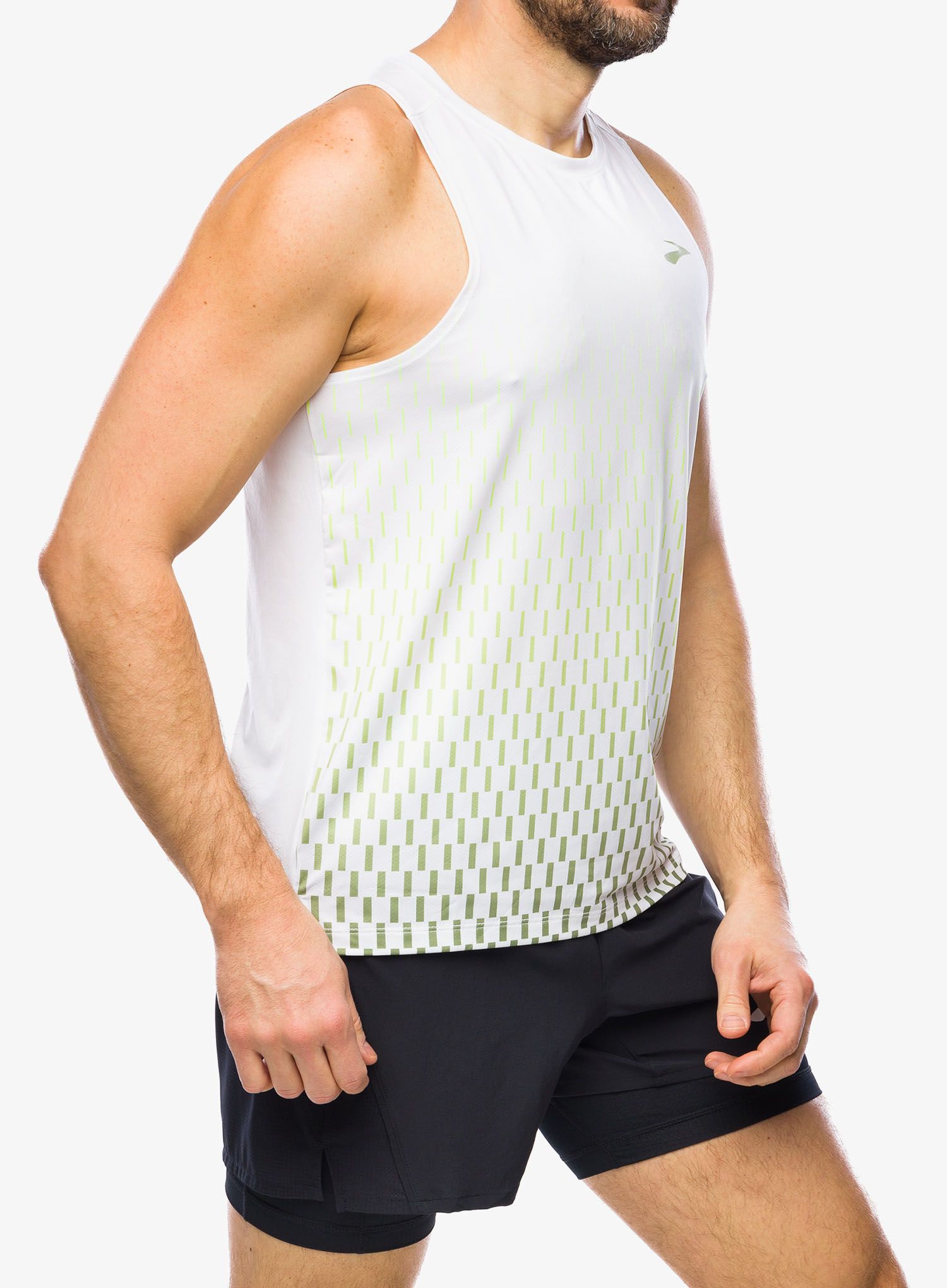 Bežecké tričko Brooks Atmosphere Singlet 2.0 - white/interval gradient
