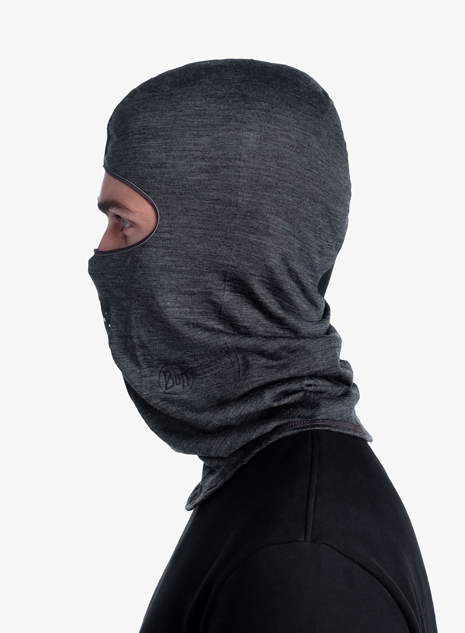 Kukla Buff Lightweight Merino Wool Balaclava - solid grey