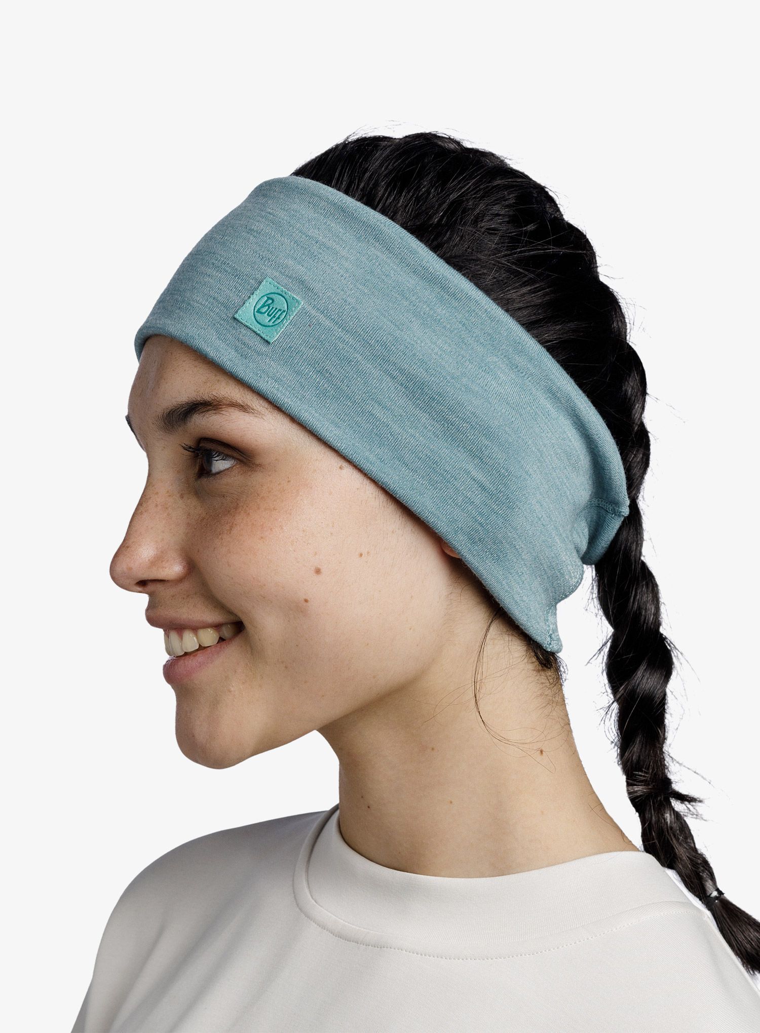 Čelenka Buff Merino Wide Headband - solid pool