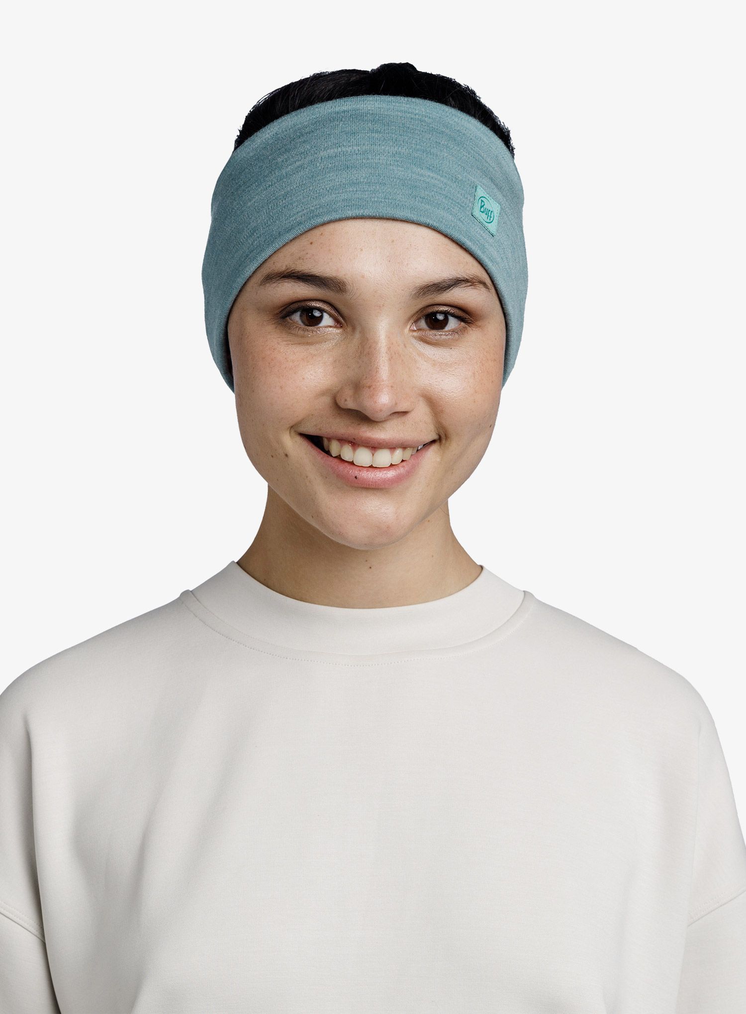 Čelenka Buff Merino Wide Headband - solid pool