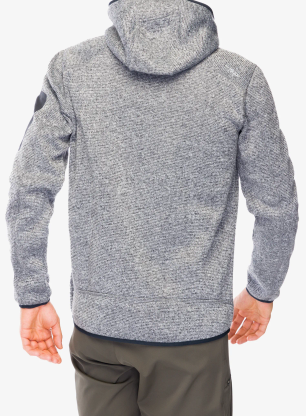 Flísová bunda CMP Borgis Fix Hood Jacket - ice/titanio/nero