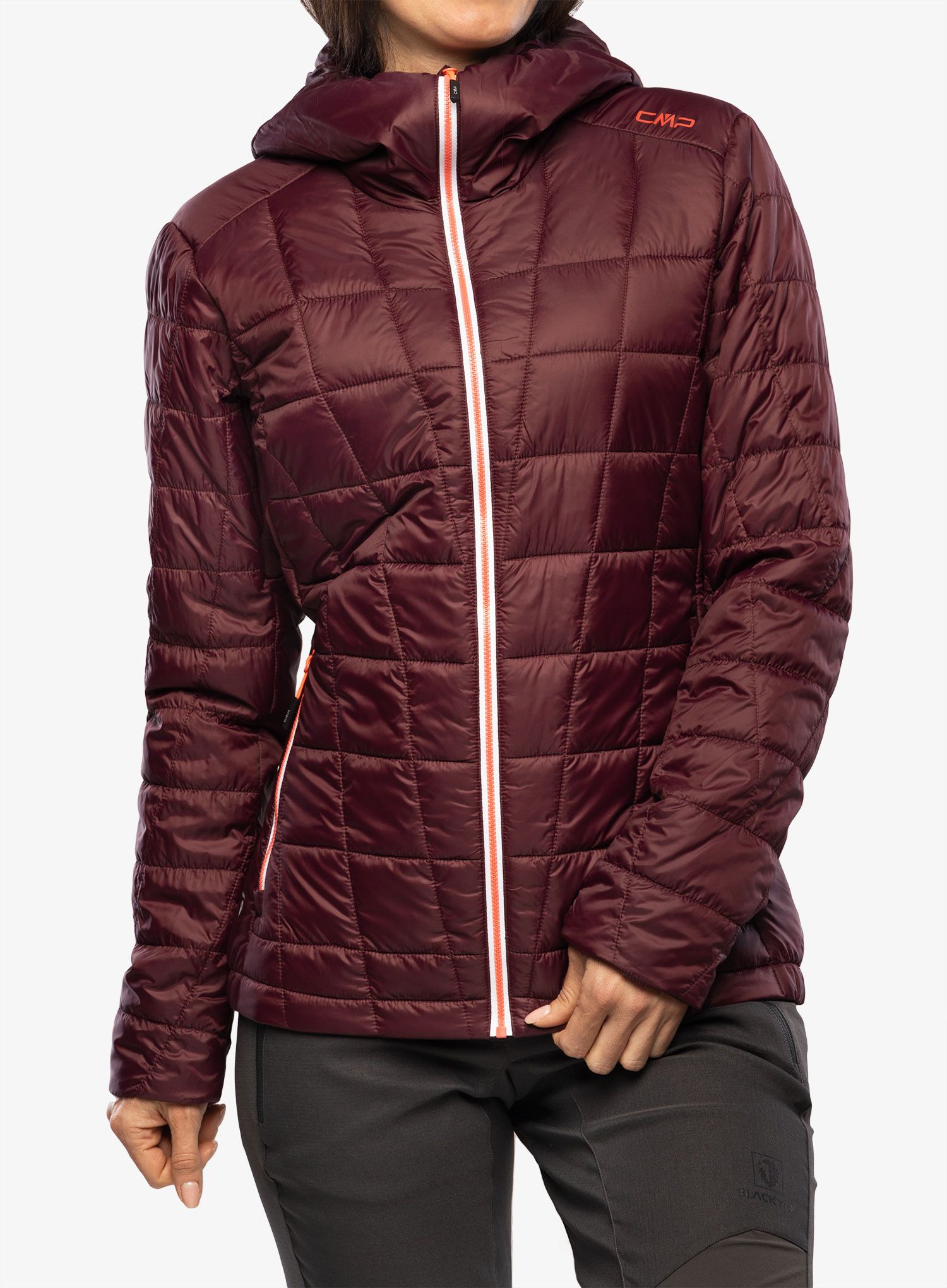 Zateplená bunda dámska CMP Jacket Fix Hood Ziggs - burgundy