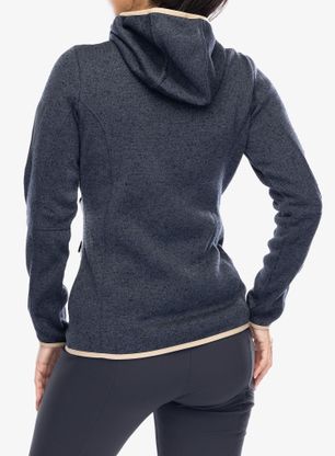 Flísová mikina dámska CMP Londra Fix Hood Jacket Knitted - titanio/sesamo