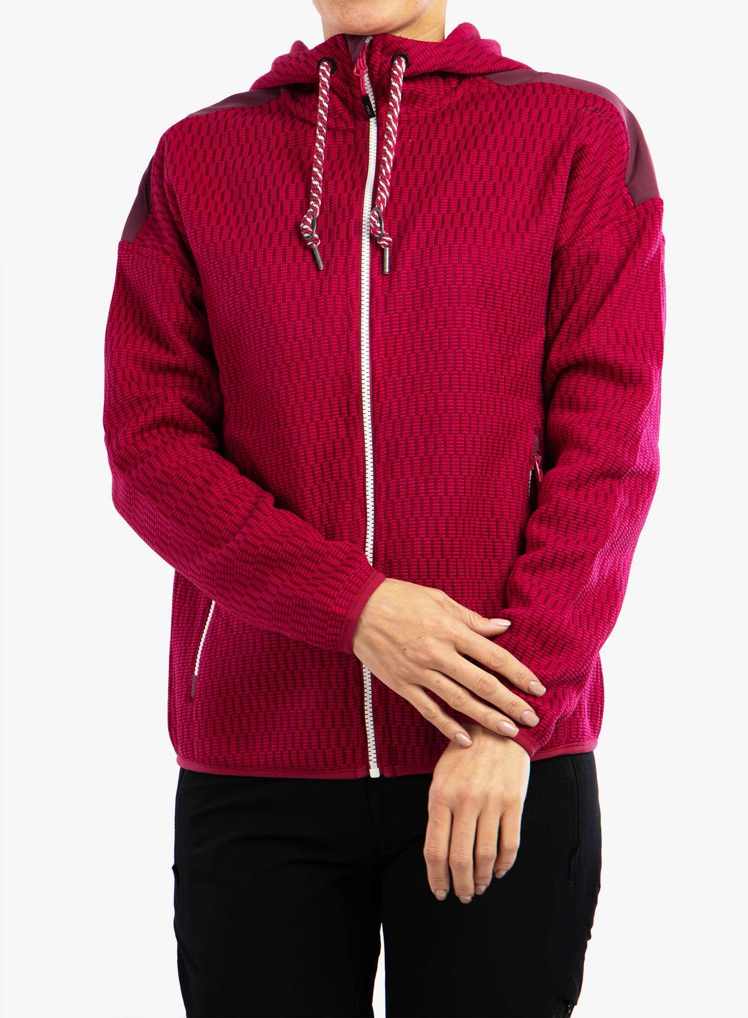 Flísová mikina dámska CMP Lucy Jacket Fix Hood - fucsia/amaranto