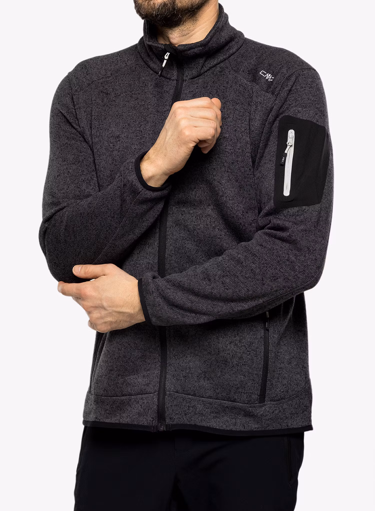 Flísová mikina CMP Perl Jacket Knitted - nero/glacier