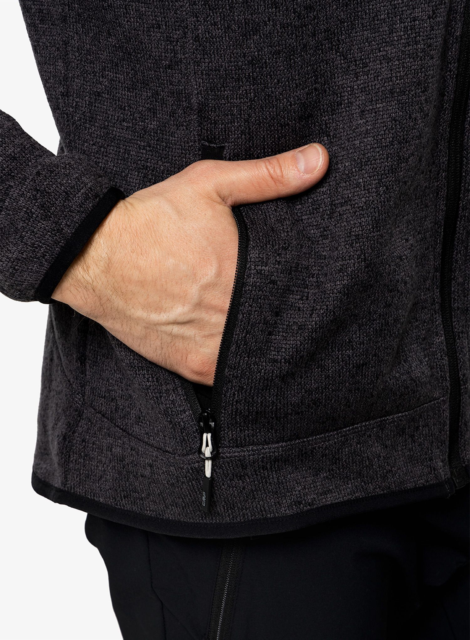 Flísová mikina CMP Perl Jacket Knitted - nero/glacier