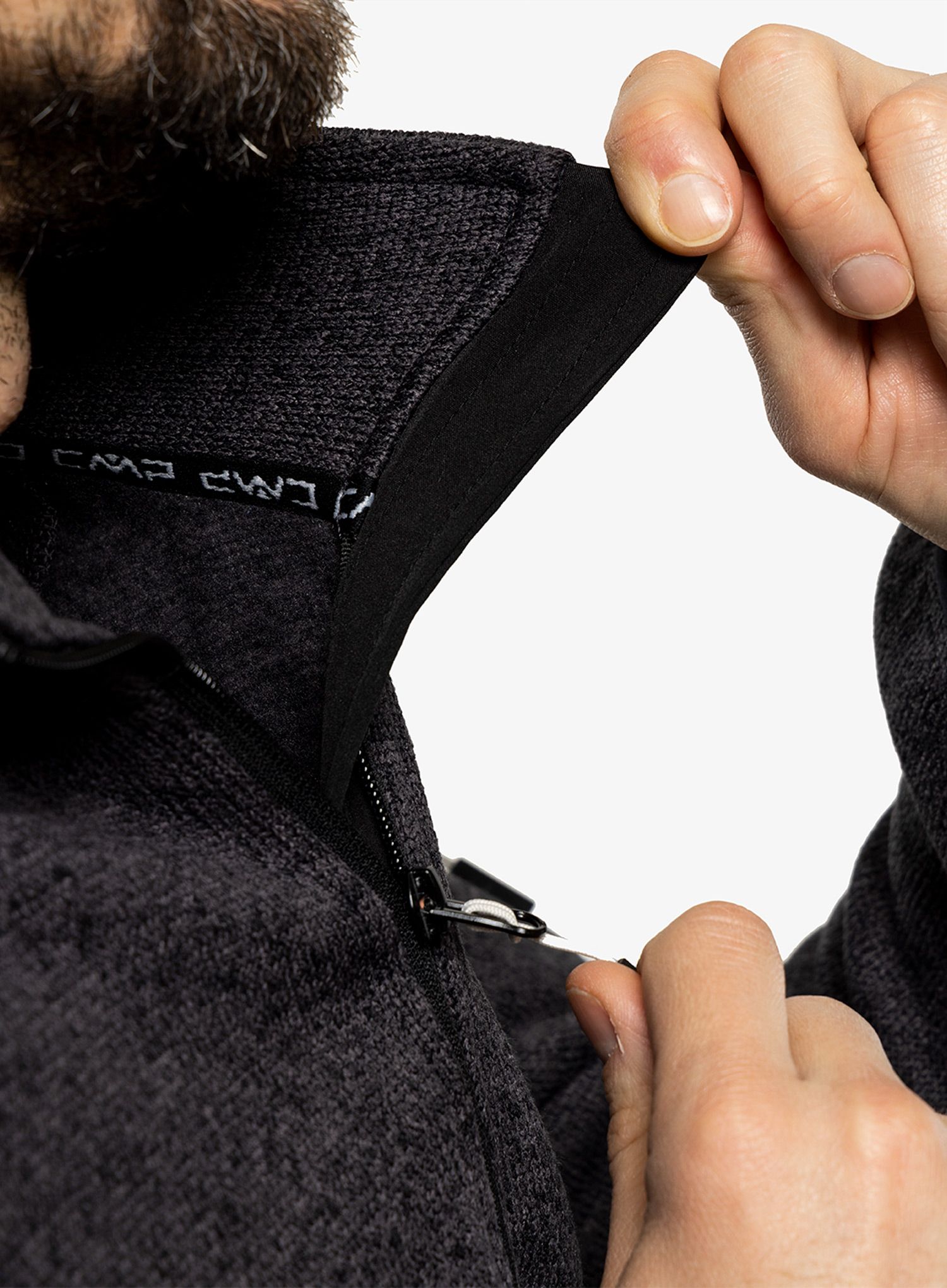 Flísová mikina CMP Perl Jacket Knitted - nero/glacier