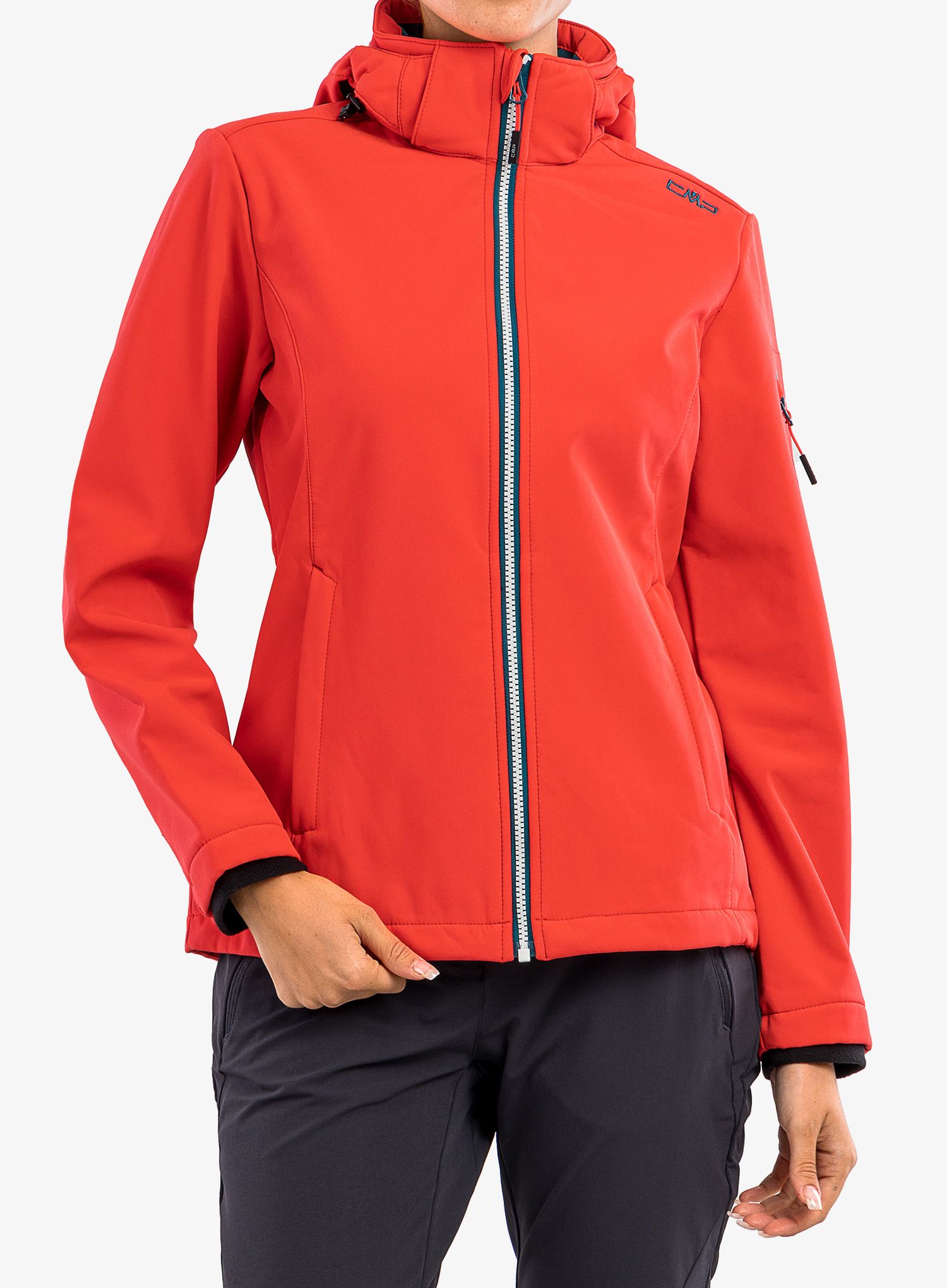 Softshellová bunda dámska CMP Terra Jacket Zip Hood - campari
