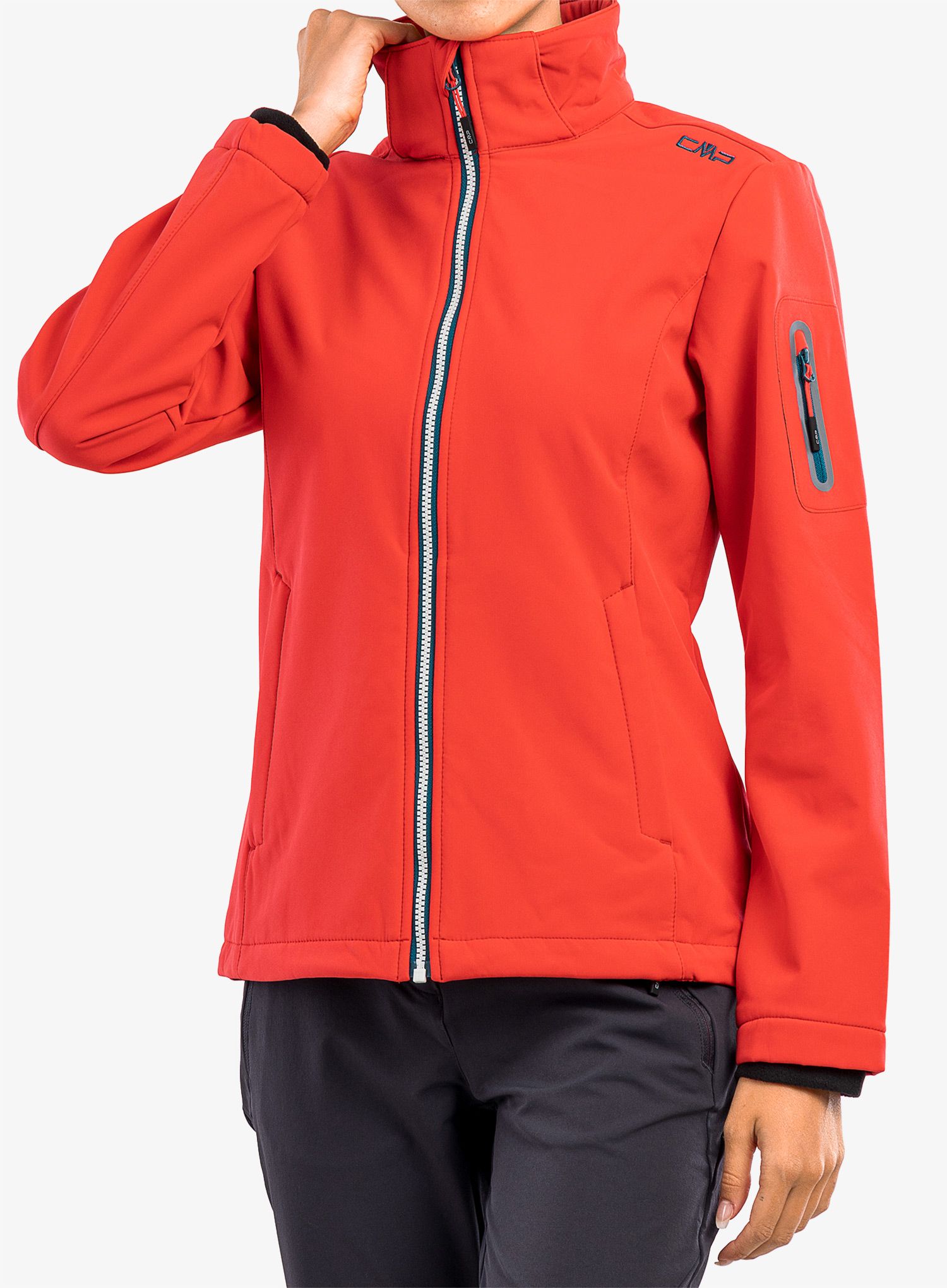 Softshellová bunda dámska CMP Terra Jacket Zip Hood - campari