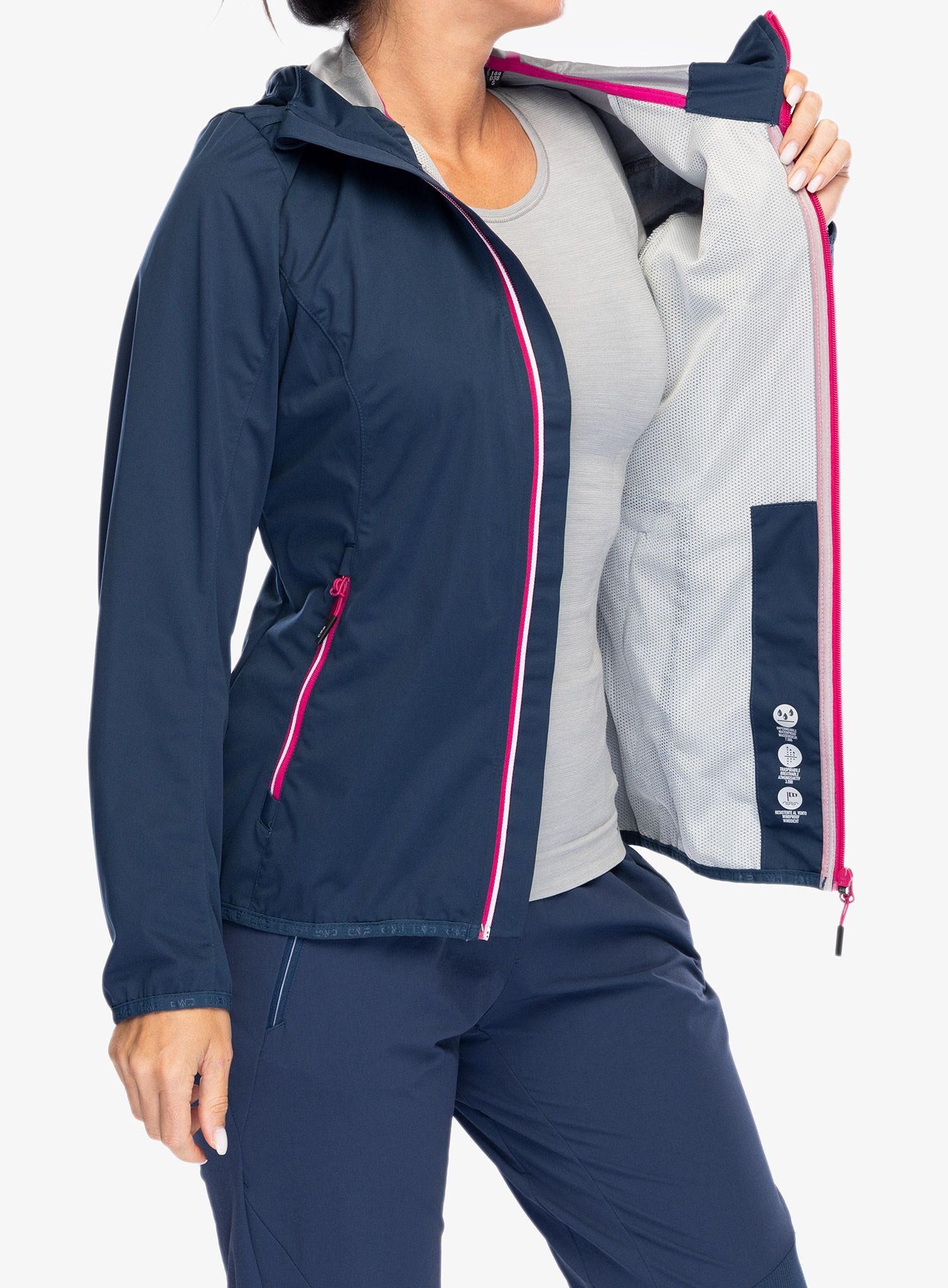 Bunda dámska CMP Vicky Jacket Fix Hood - blue