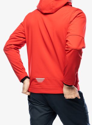 Softshellová bunda CMP Vivo Jacket Zip Hood - ferrari/nero