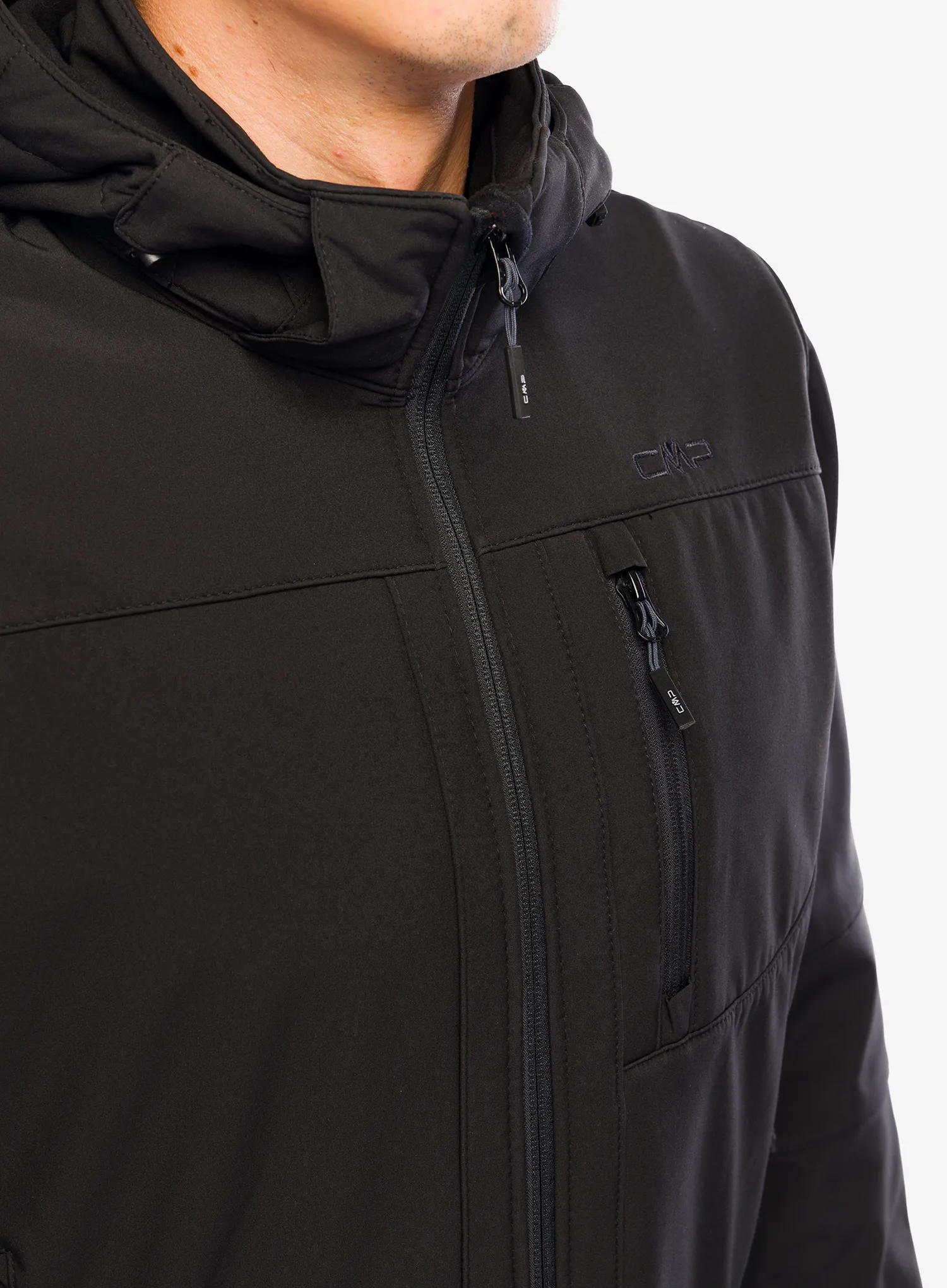 Softshellová bunda CMP Vivo Jacket Zip Hood - nero
