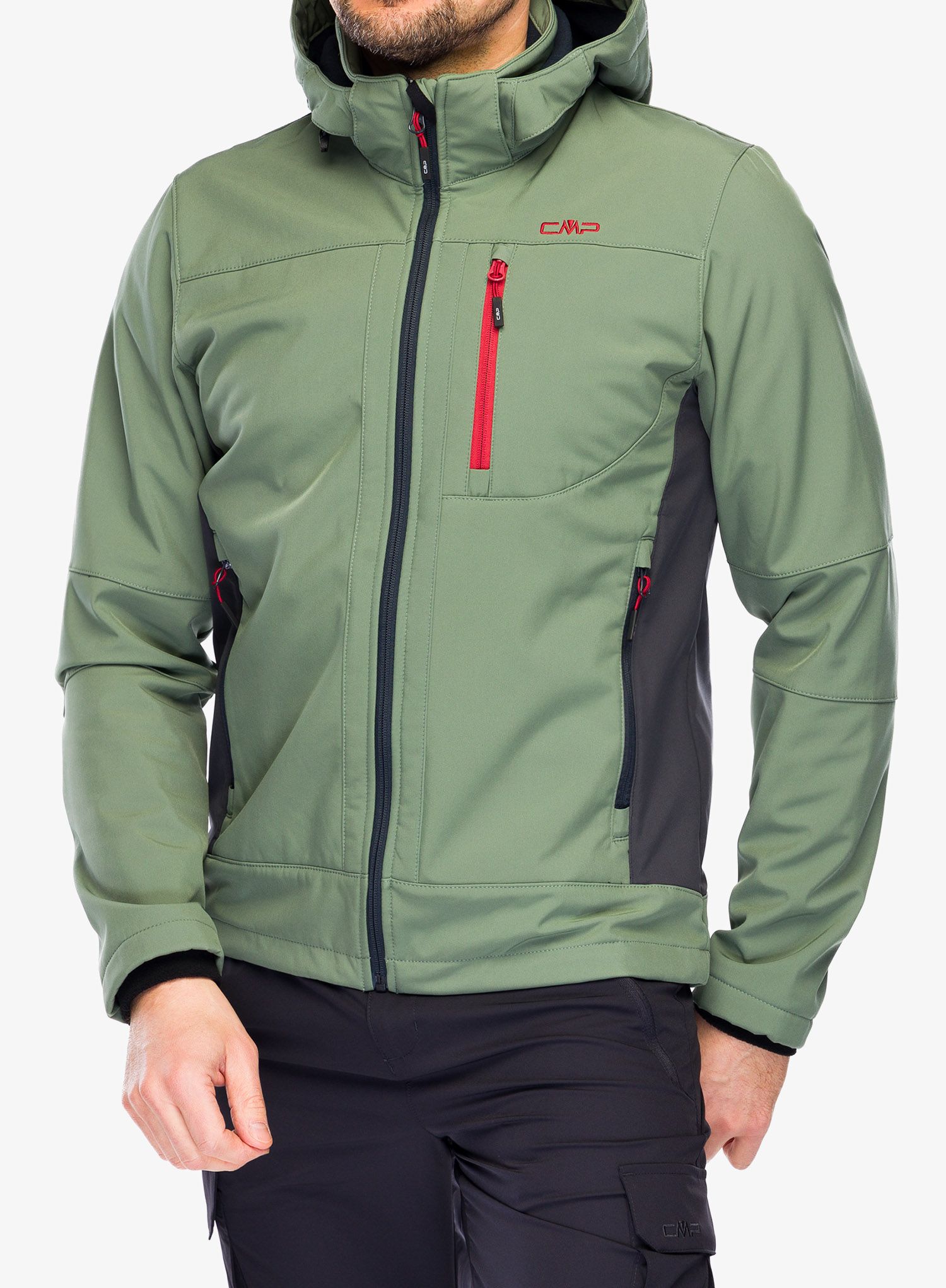 Softshellová bunda CMP Vivo Jacket Zip Hood - salvia
