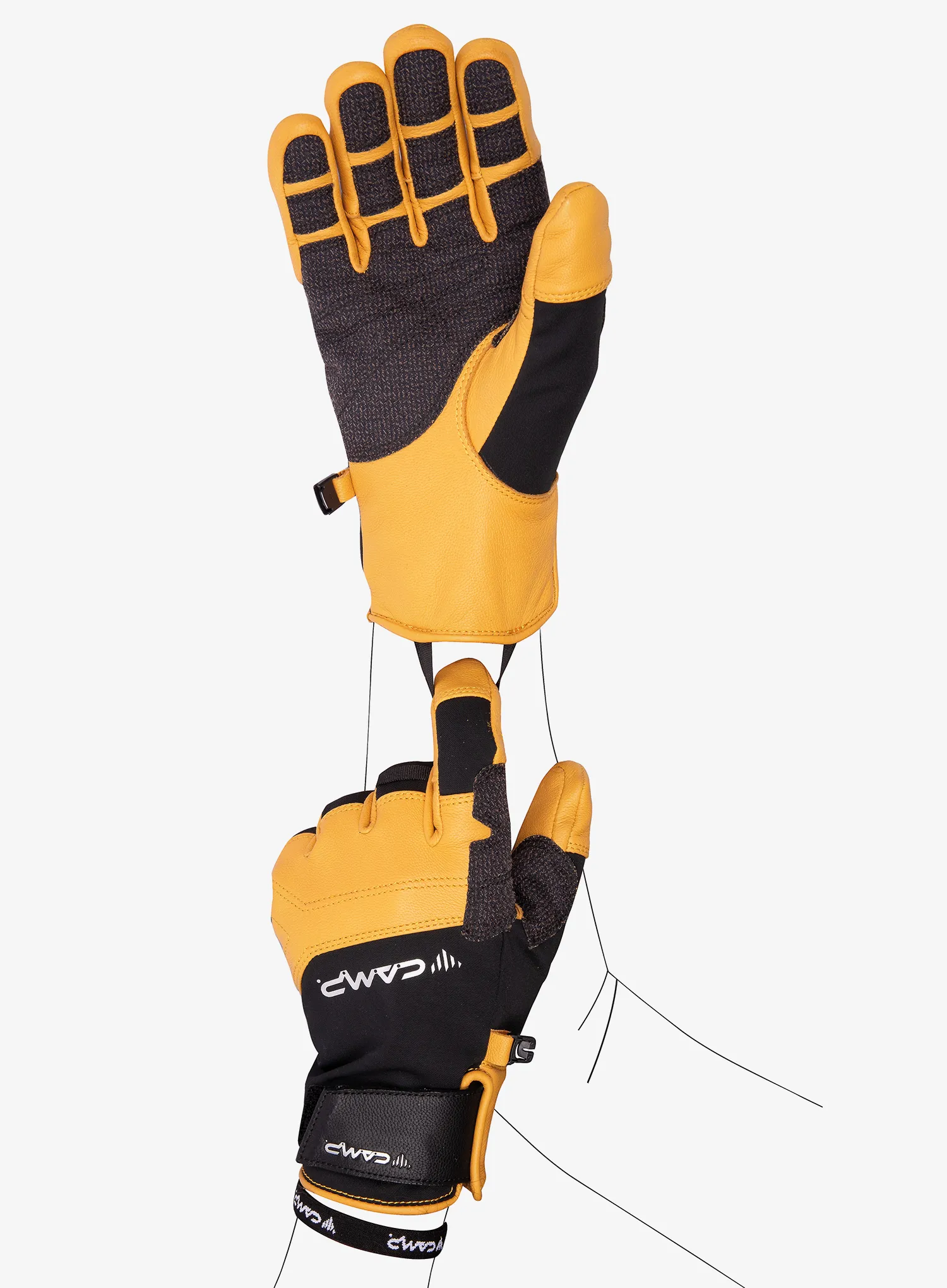 Rukavice Camp Geko Grip - black/yellow