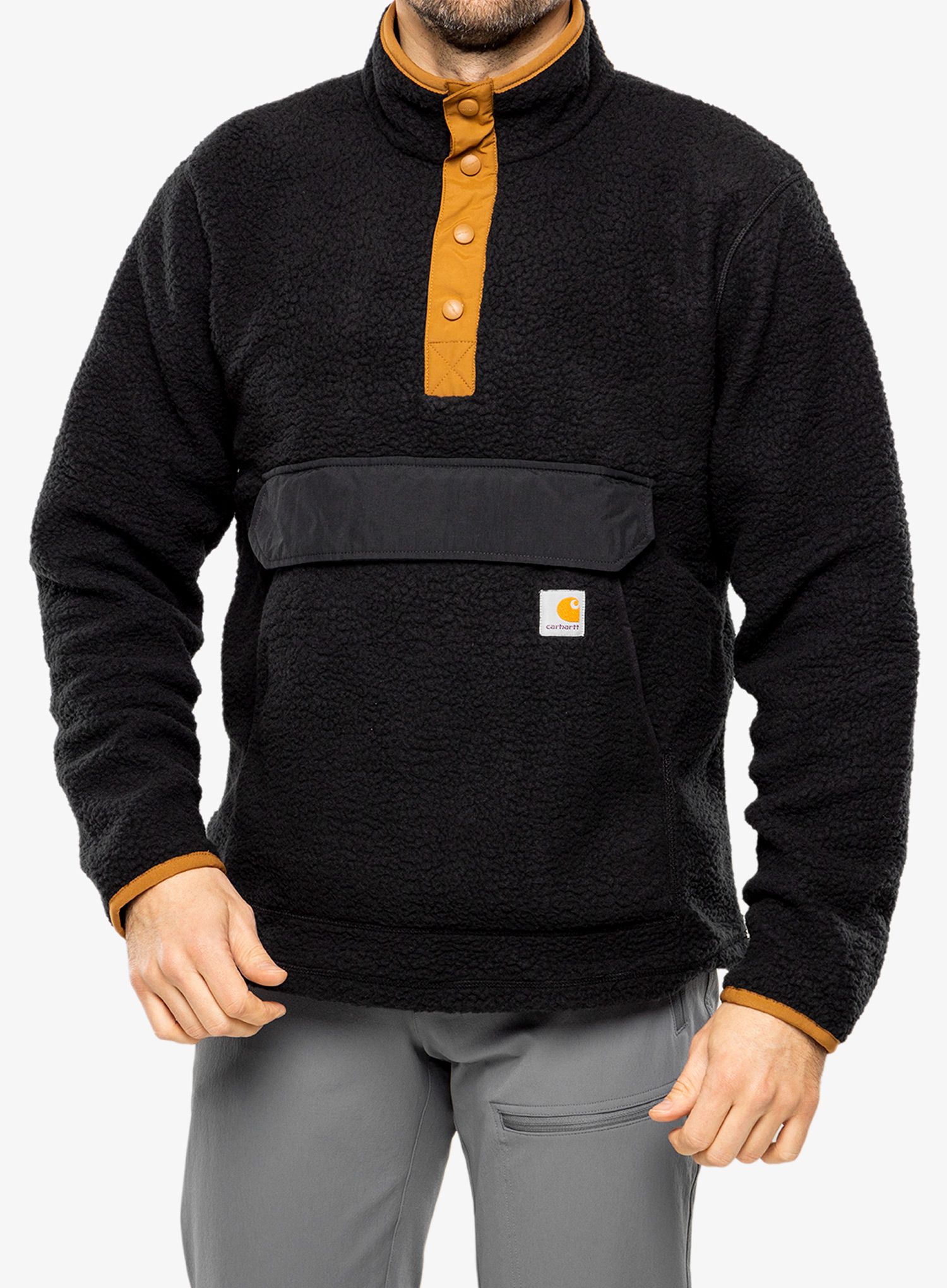 Flísová mikina Carhartt Relaxed Fit Fleece Pullover - black