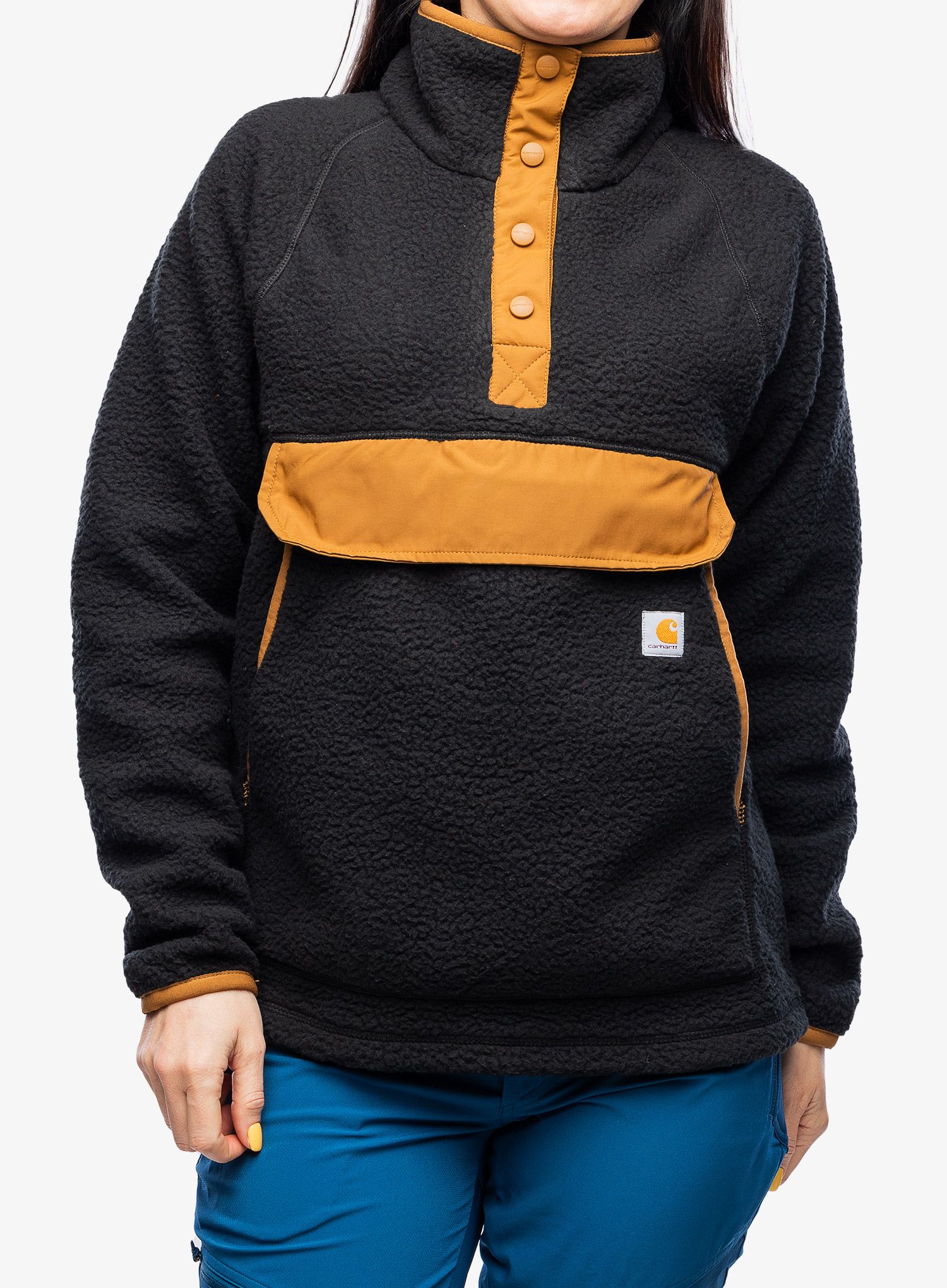 Flísová mikina dámska Carhartt Relaxed Fit Fleece Pullover - black