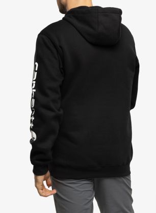 Pánska mikina Carhartt Sleeve Logo Hooded Sweatshirt - black