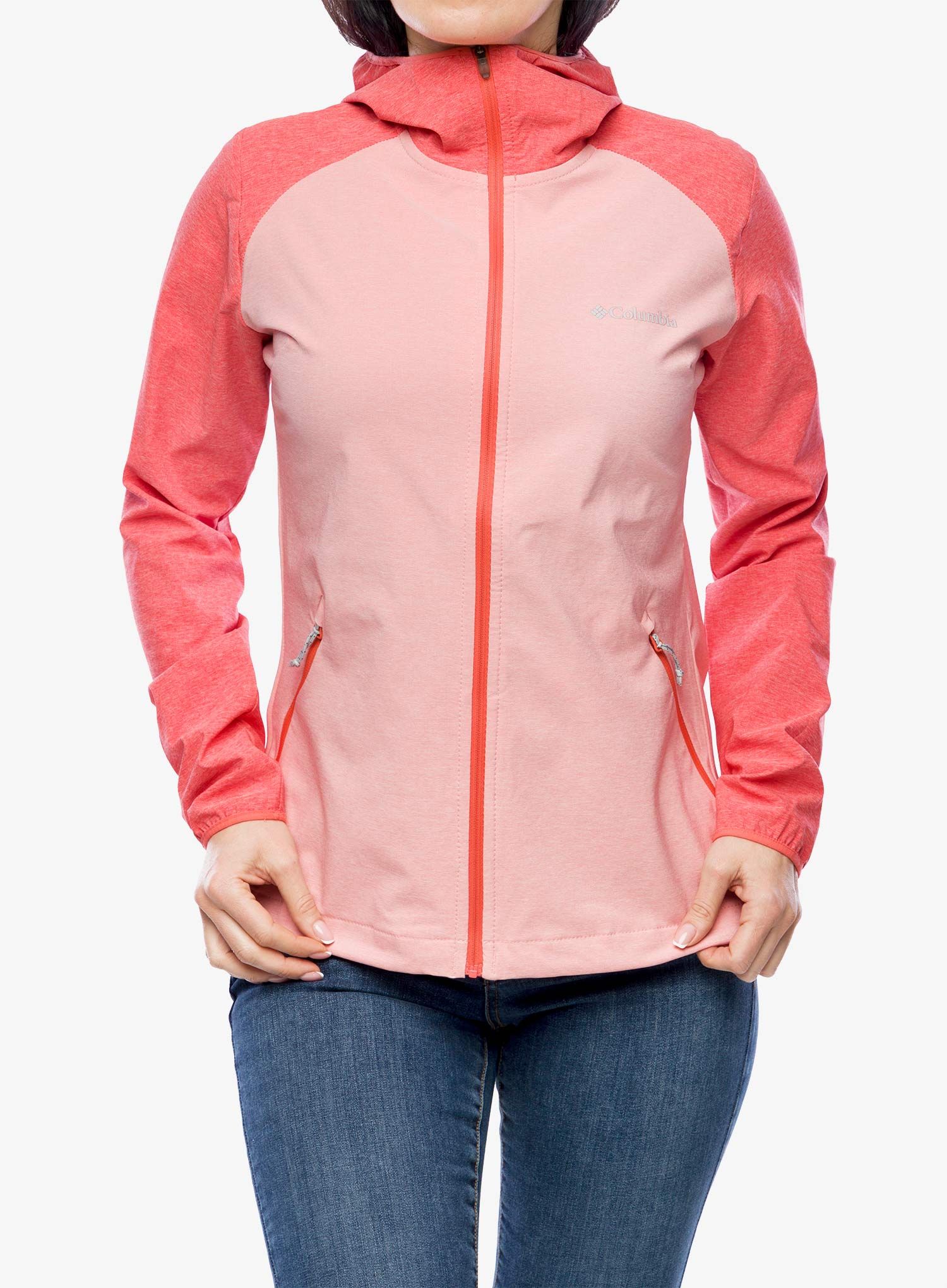 Softshellová bunda dámska Columbia Heather Canyon Softshell - salmon rose/juicy heather