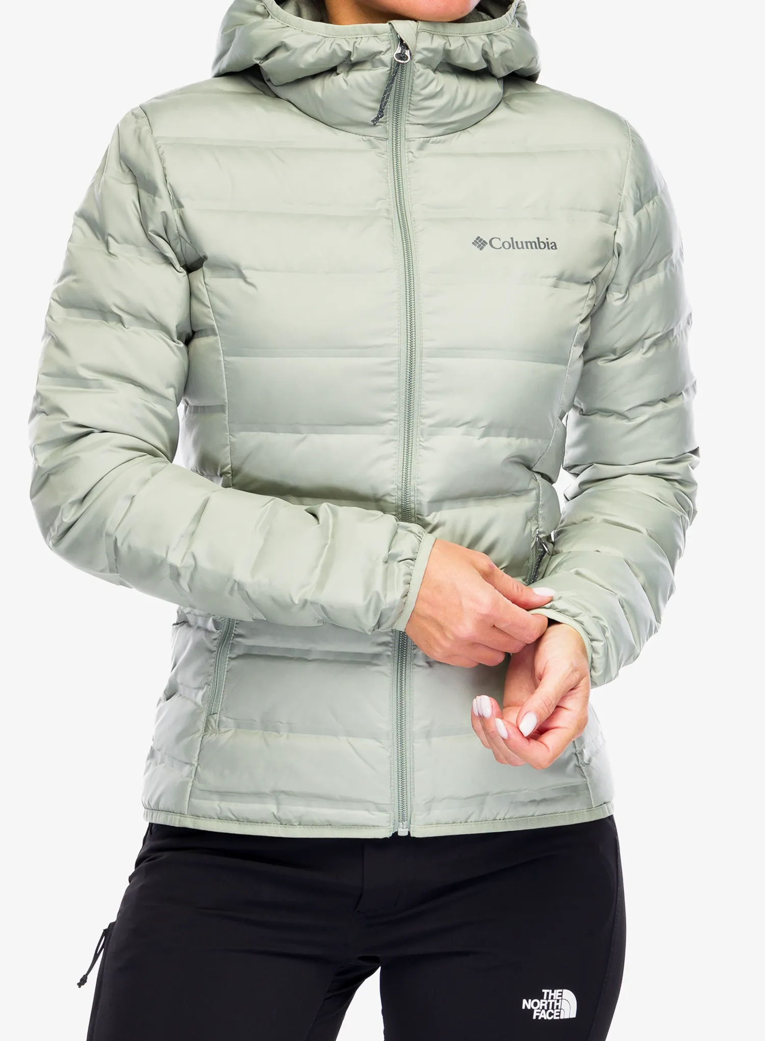Bunda páperová dámska Columbia Lake 22 II Down Hooded Jacket - safari