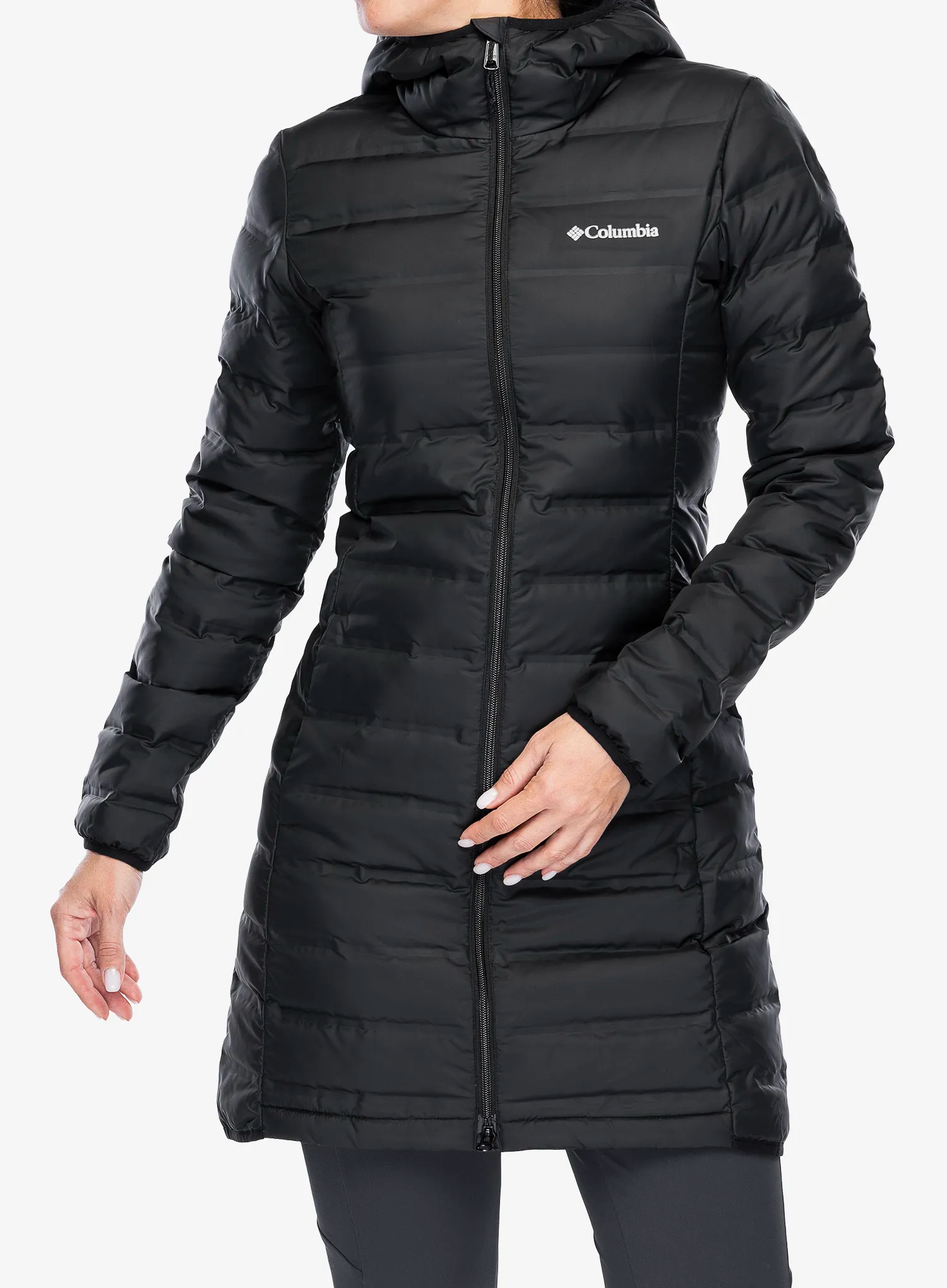 Dámsky páperový kabát Columbia Lake 22  II Down Long Hooded Jacket - black