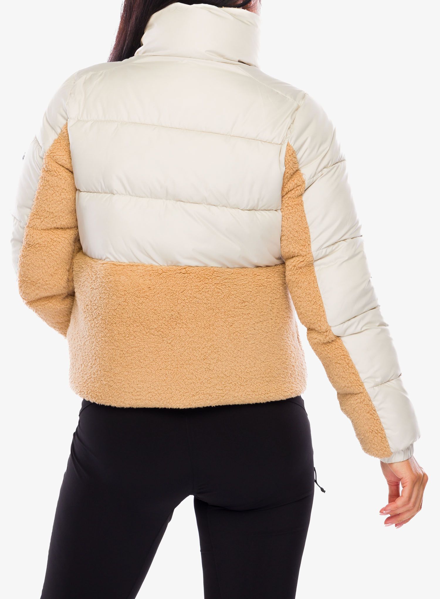 Zateplená bunda dámska Columbia Leadbetter Point II Sherpa Hybrid - dark stone/canoe
