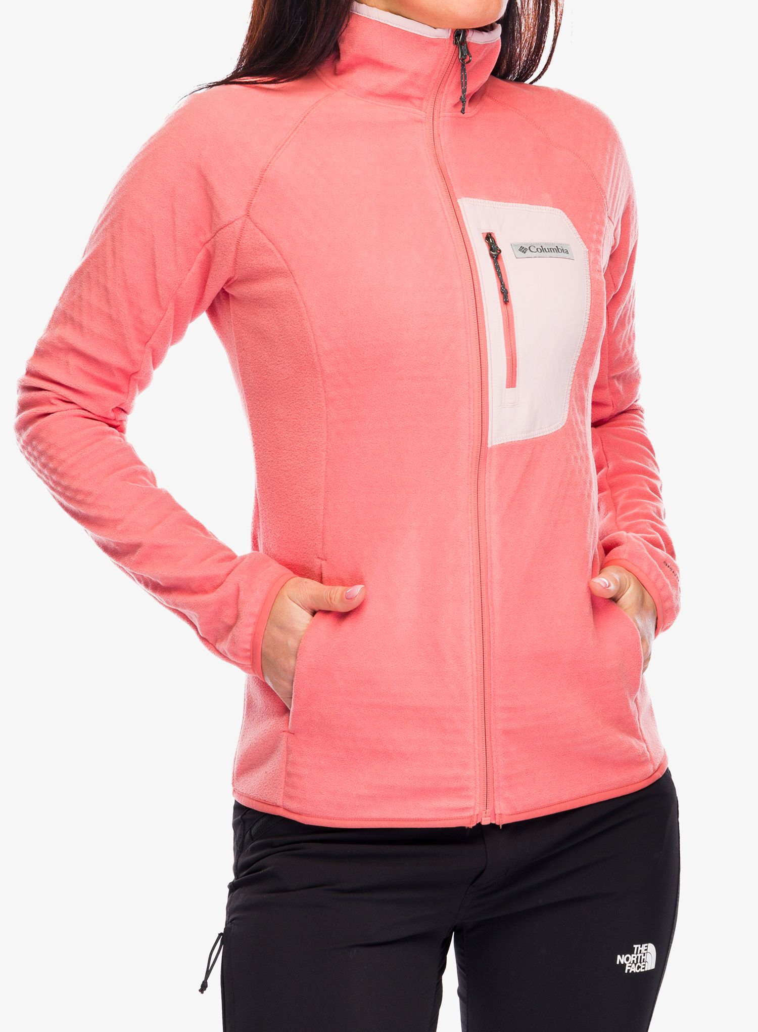 Mikina na zips dámska Columbia Outdoor Tracks Full Zip - faded peach/dusty pink