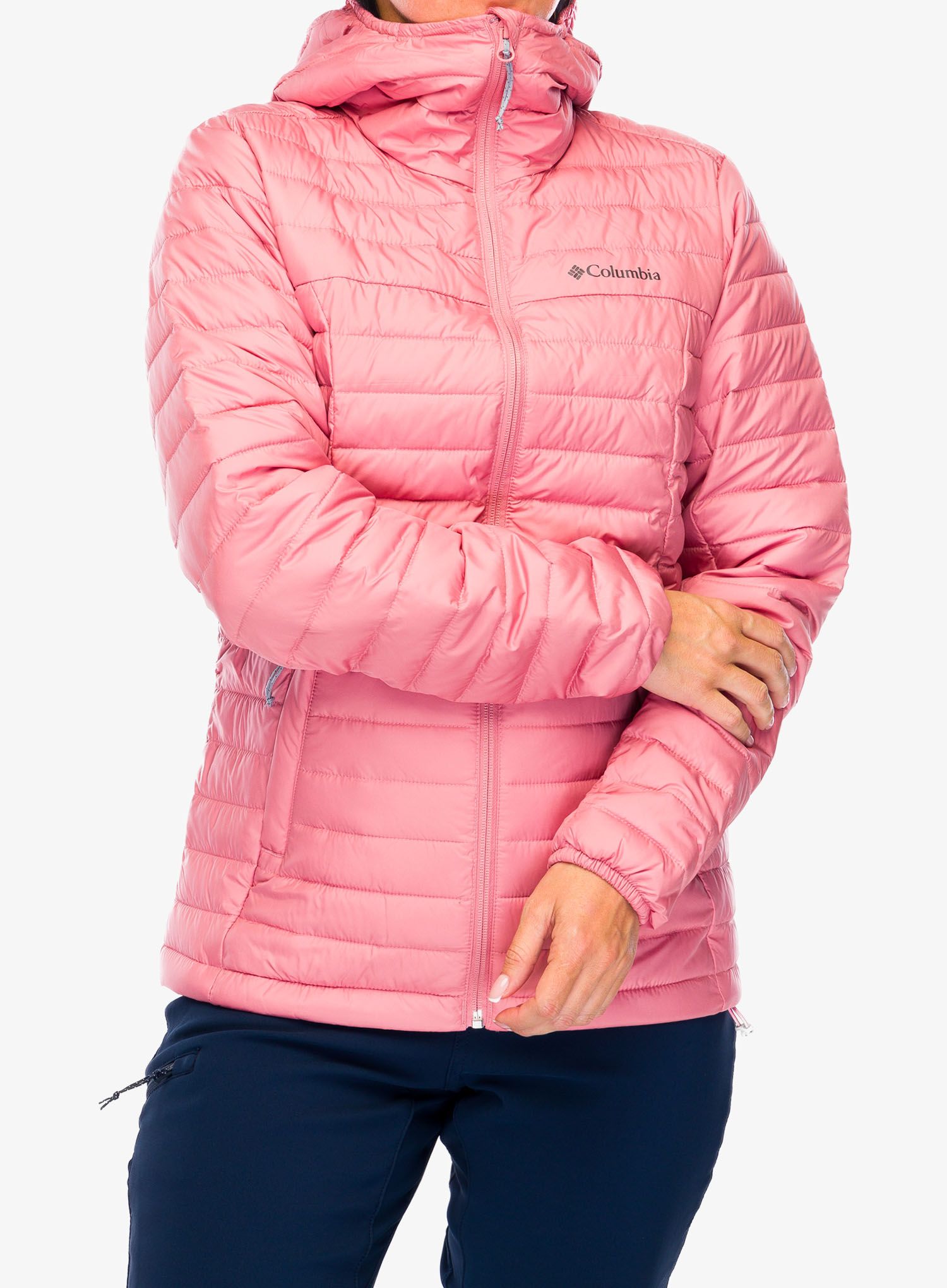 Zateplená bunda dámska Columbia Silver Falls II Hooded Jacket - pink agave