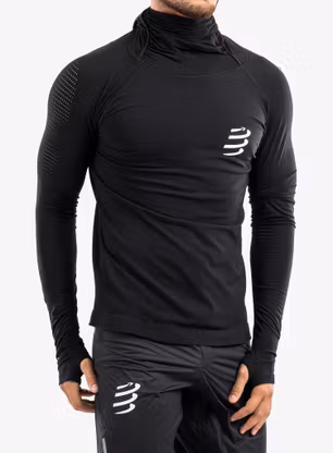 Pánska mikina Compressport 3D Thermo UltraLight Racing Hoodie - black