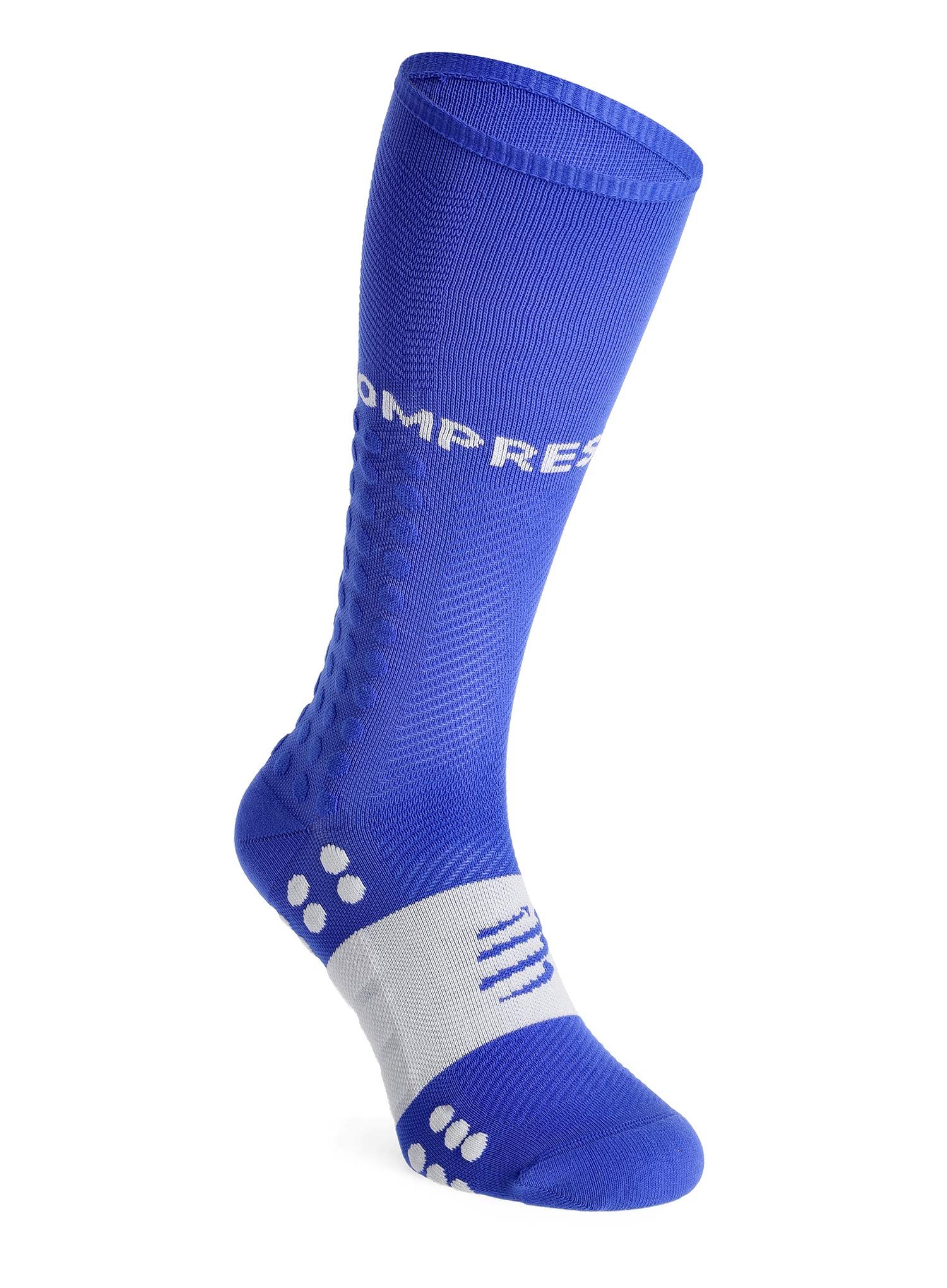 Ponožky na behanie Compressport Compression Full Socks Run - dazz blue/sugar