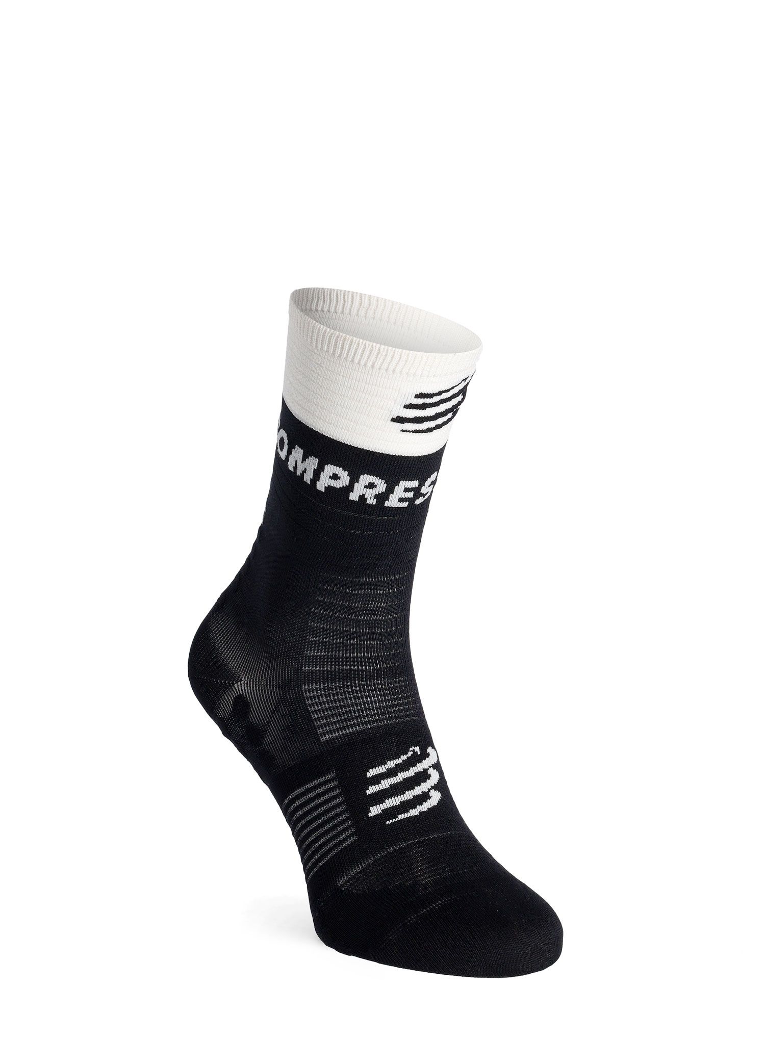 Ponožky na behanie Compressport Mid Compression Socks V2.0 - black/white